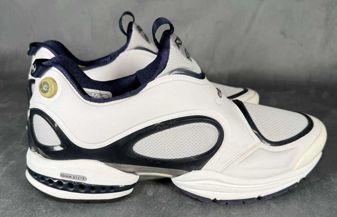 VTG Reebok Pump 2.0 Running Shoes Men’s 10 White Navy RB 412 FLU 1-141044 Rare
