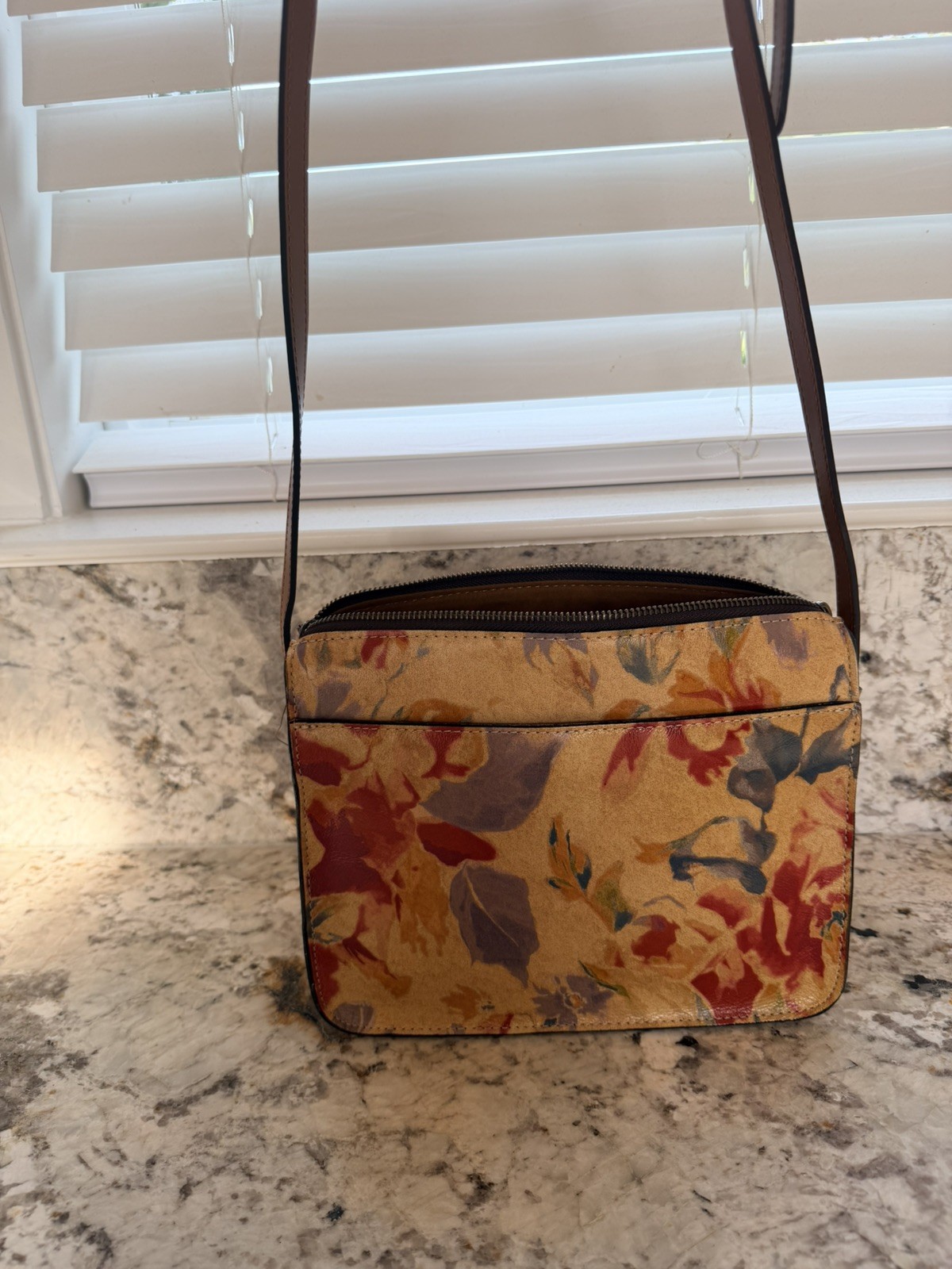 Patricia Nash Multi Collection Floral Crossbody Bag Multicolor Zip Gold