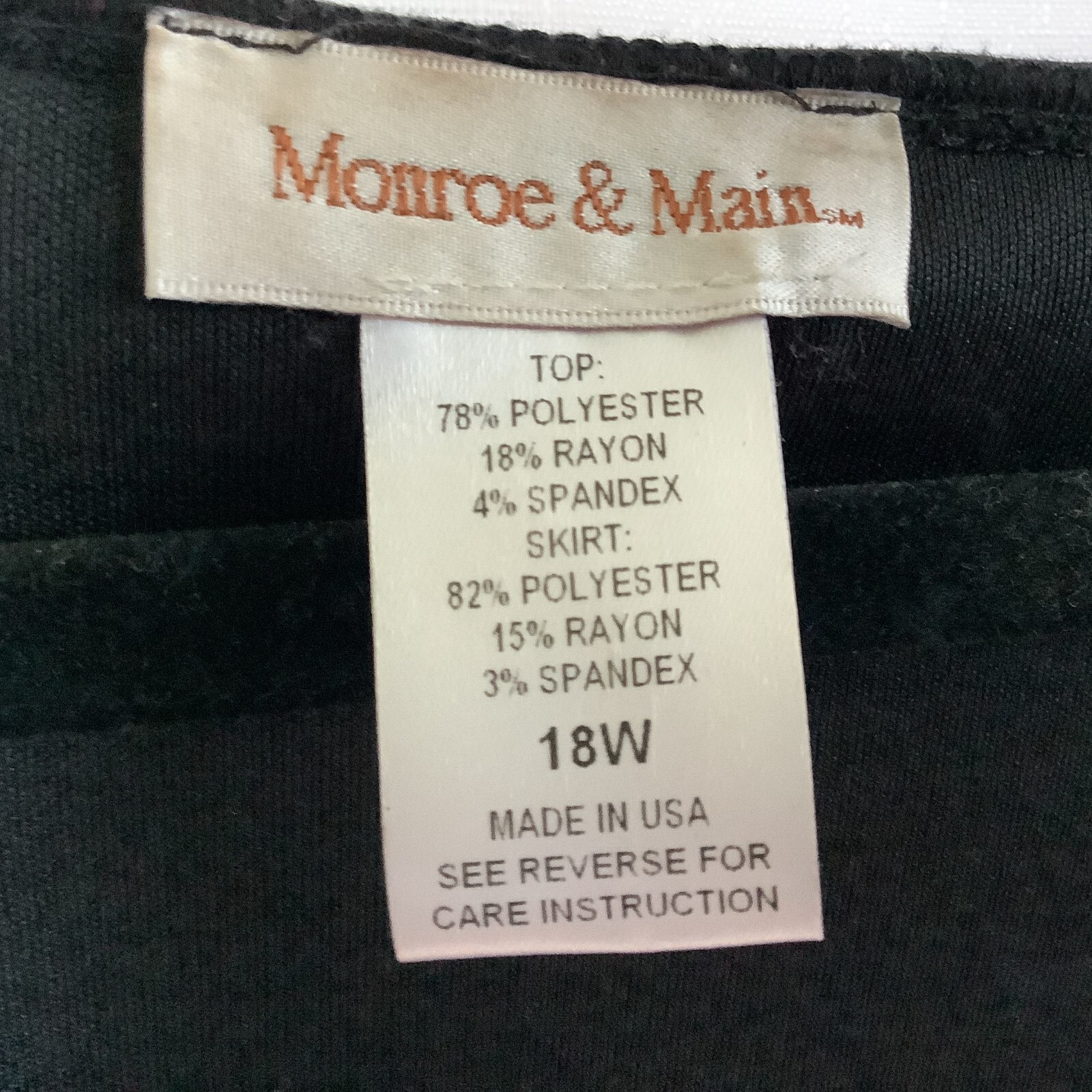 Monroe & Main Belted Midi Dress Vtg Size 18W Plaid Black Brown Yellow USA-Made