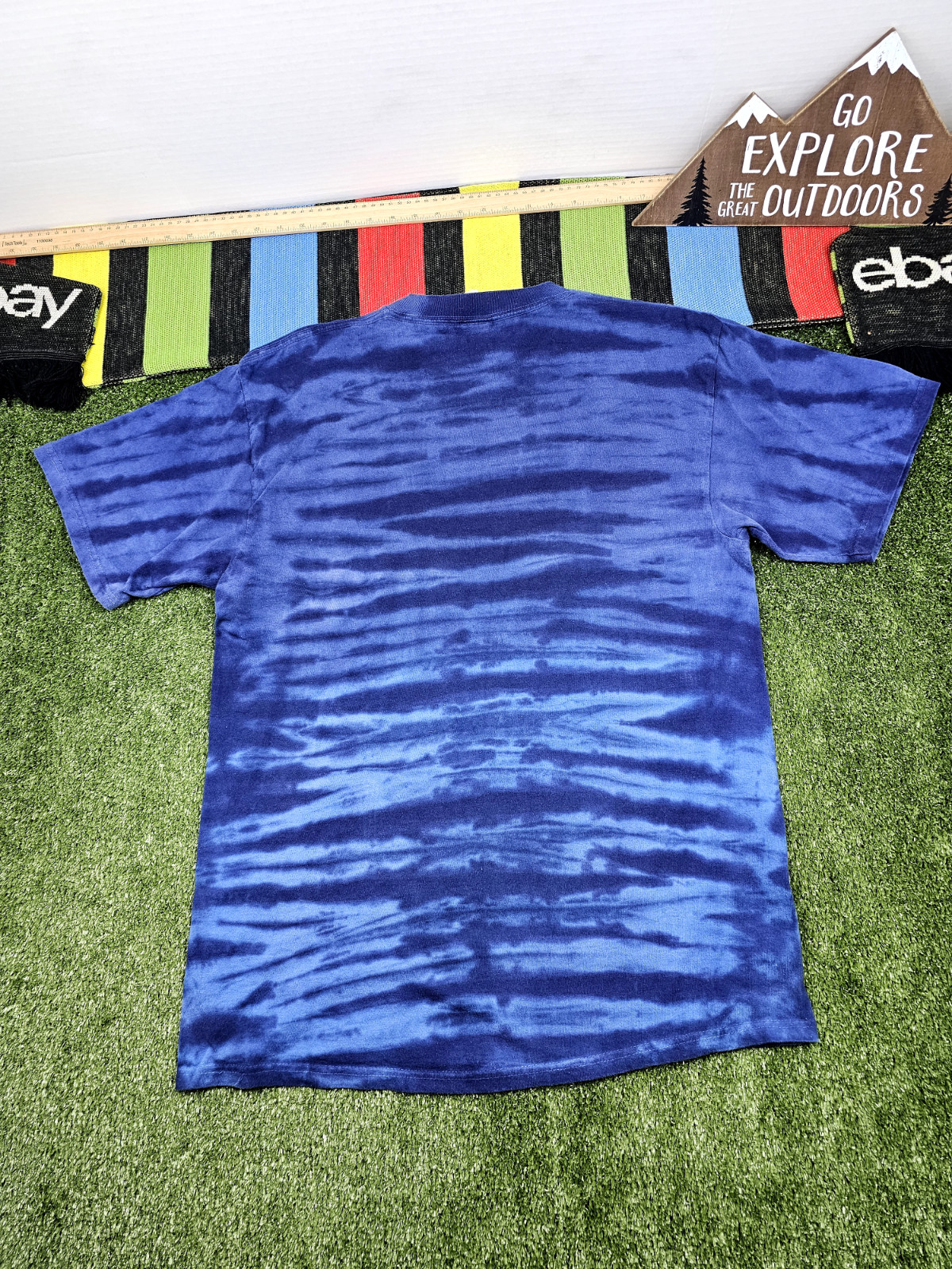 Looney tunes taz devil gotta bad attitude crewneck tshirt size L tie dye blue