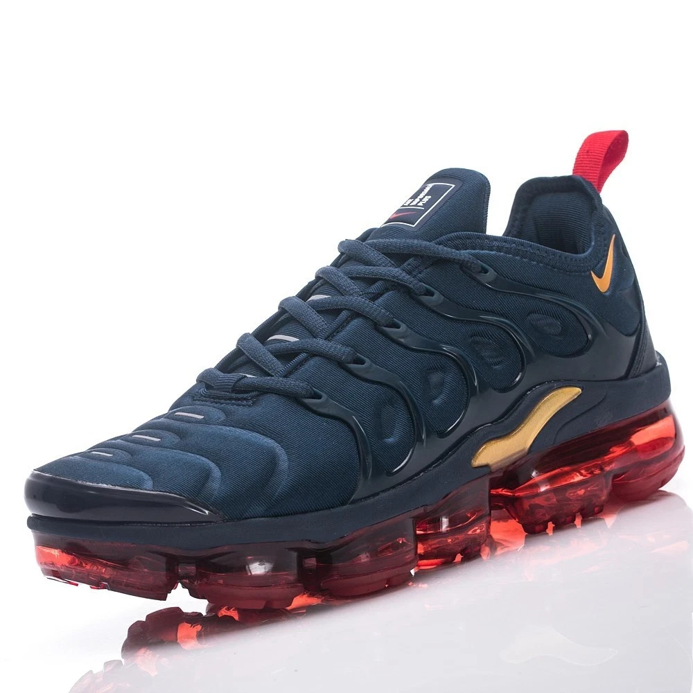 Nike Air VaporMax Plus Navy Gold Red Unisex Air Cushion Running Sneakers