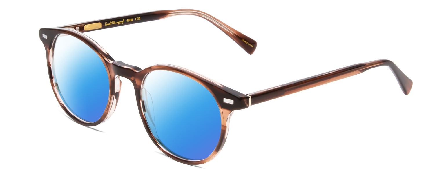 Ernest Hemingway H4908 Unisex Polarized Sunglasses in Brown & Amber Crystal 49mm