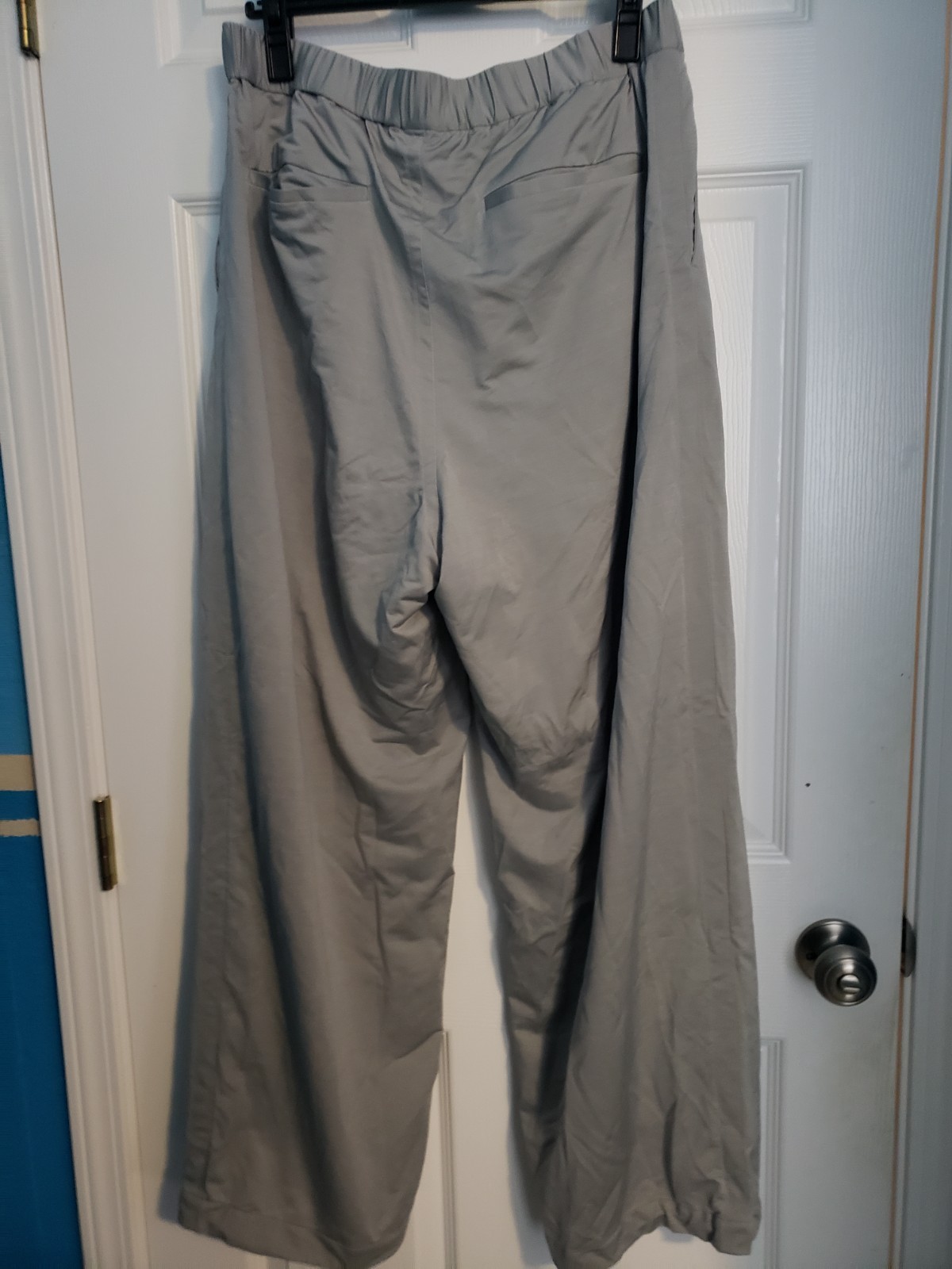 Kanemasa Phil x +81 Silk/Poly Flat Front Easy Pants Pearl Blue Size L