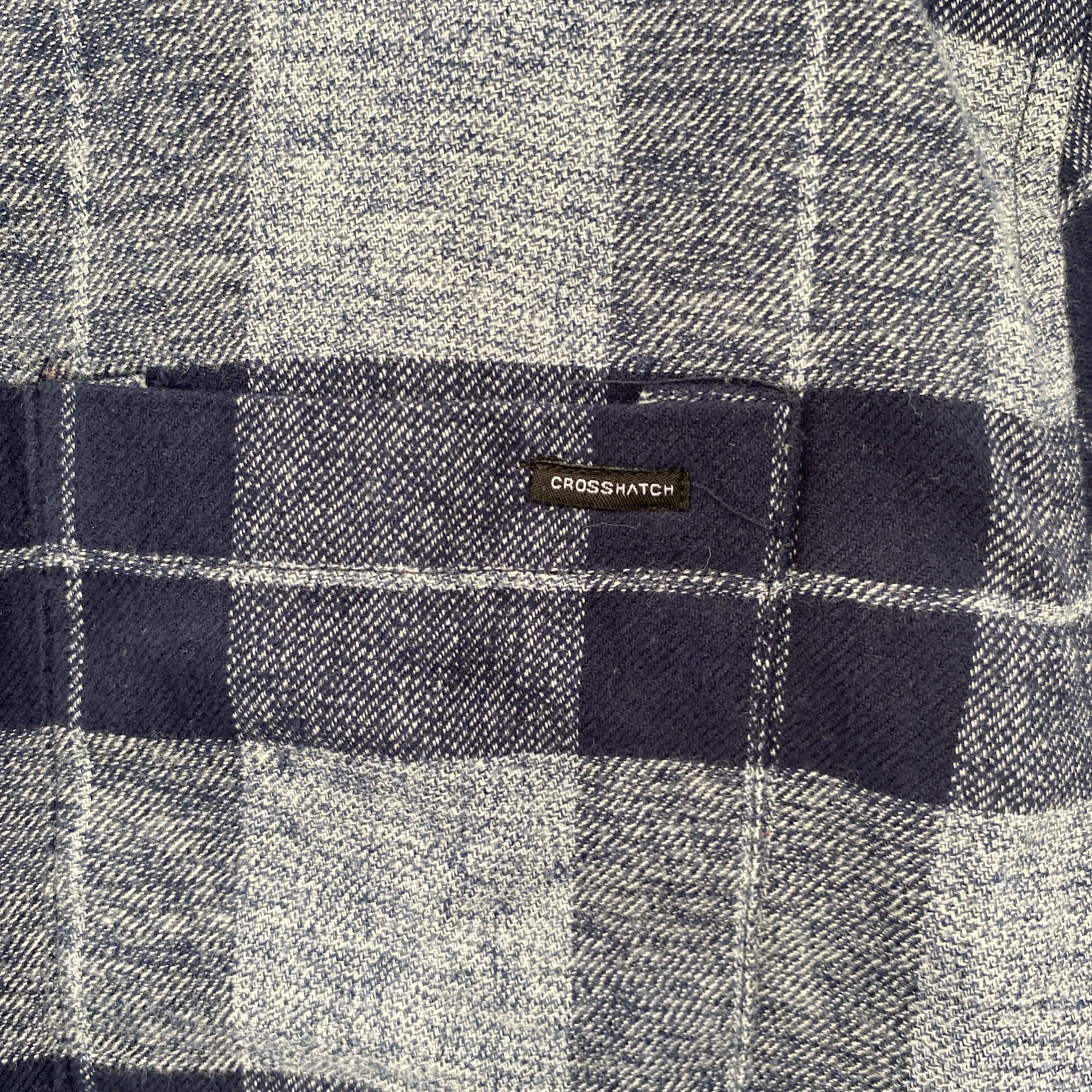 Crosshatch Black Label Shirt Men’s Medium Blue Check Cotton Flannel Shirt
