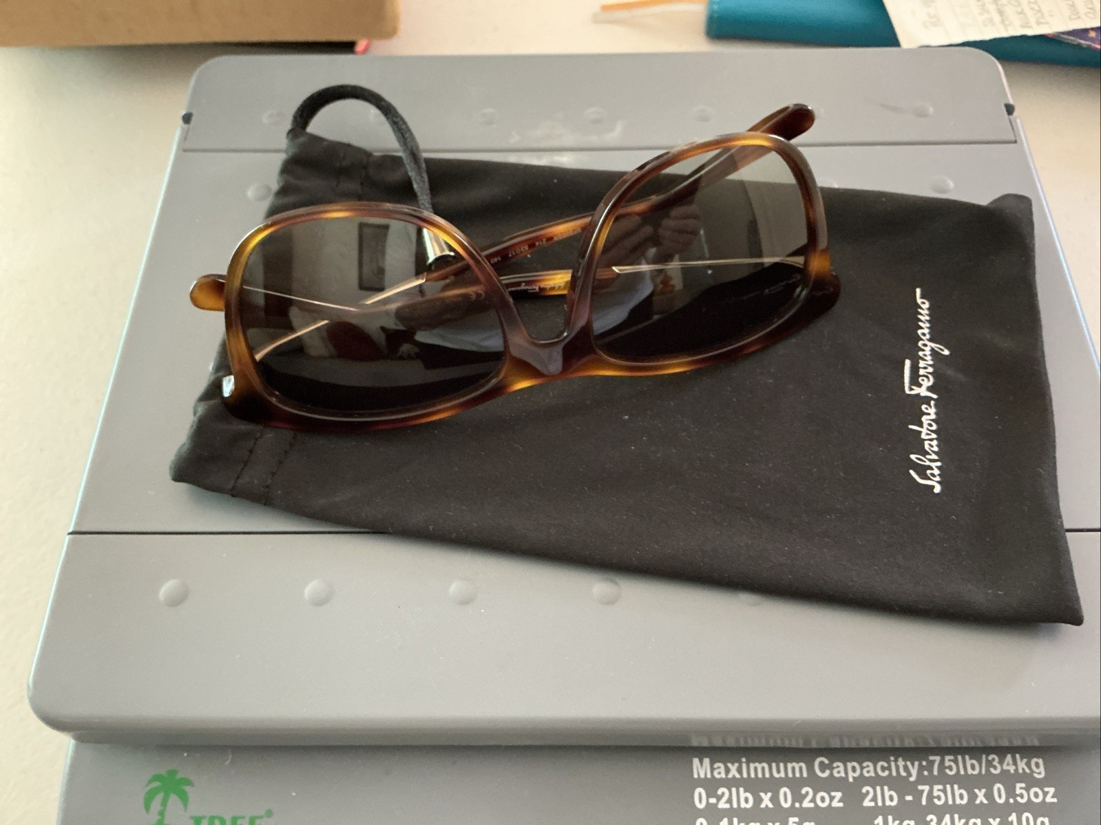 SALVATORE FERRAGAMO SF888SR TORTOISE SUNGLASSES CRYSTAL RHINESTONE TEMPLE