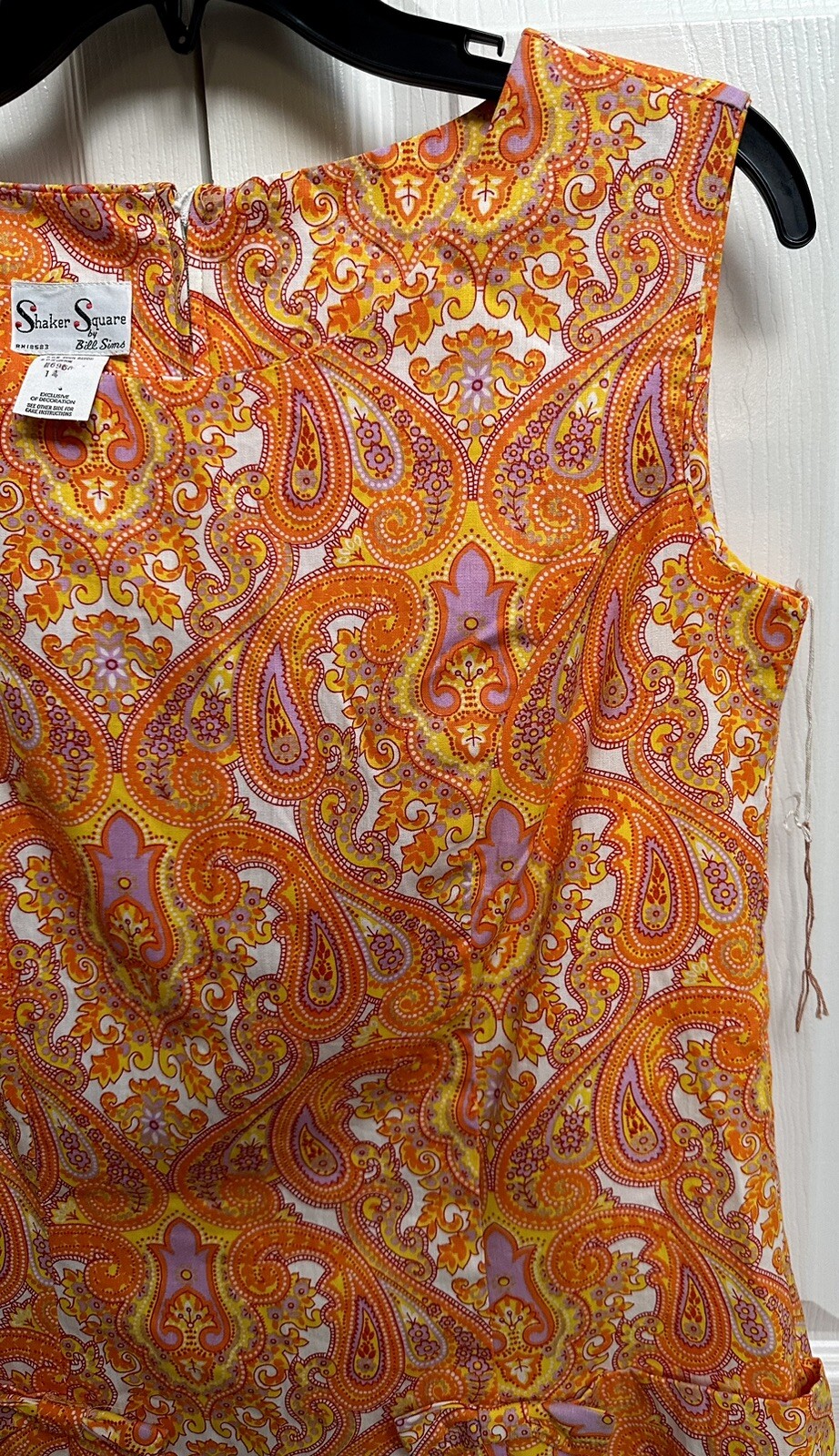 Vintage 1960s Shaker Square Bill Sims SZ 14 Mod Sheath Dress Never Worn/Washed