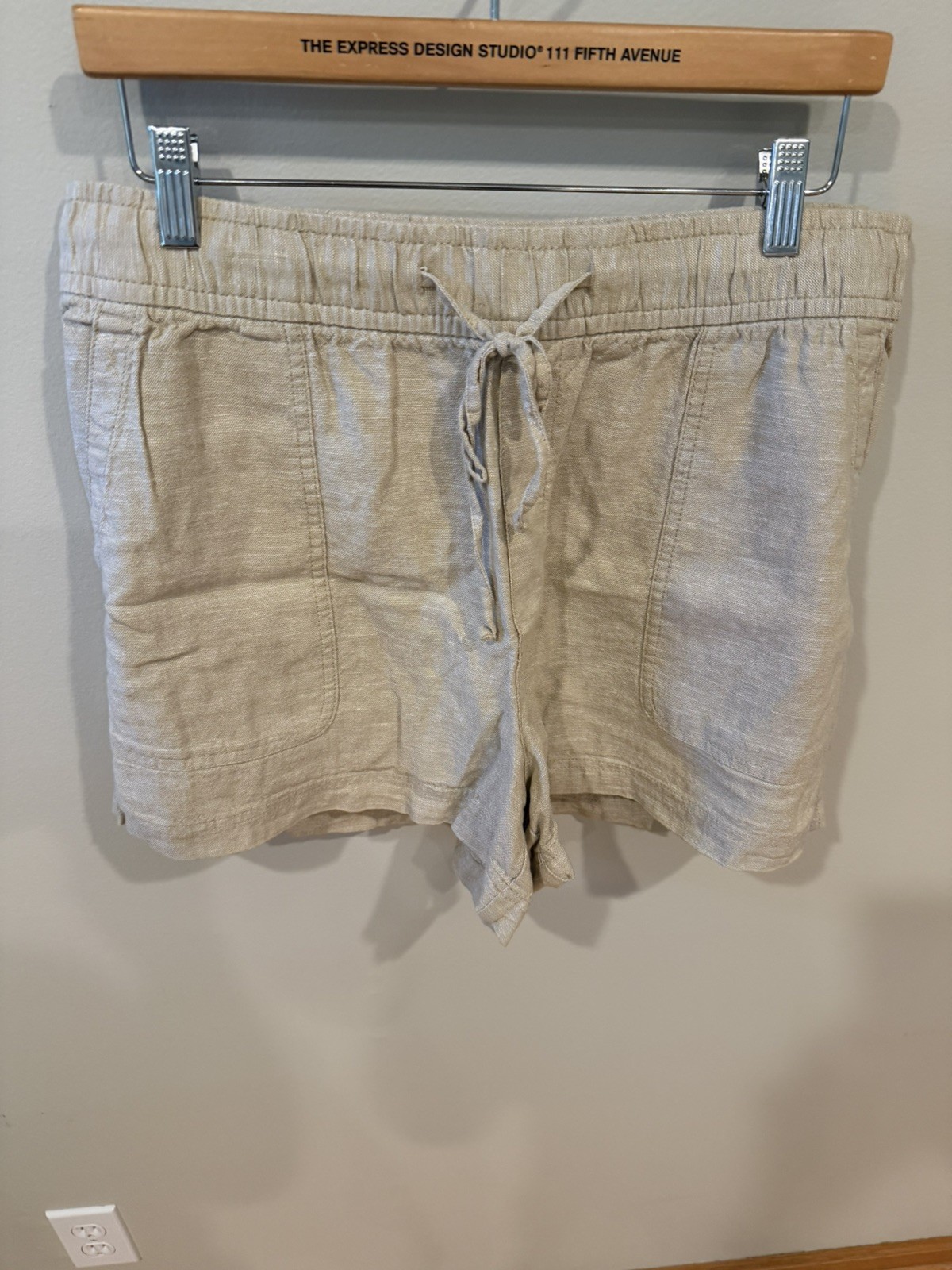 Gap Women’s Linen And Cotton Blend Shorts Beige Size Large