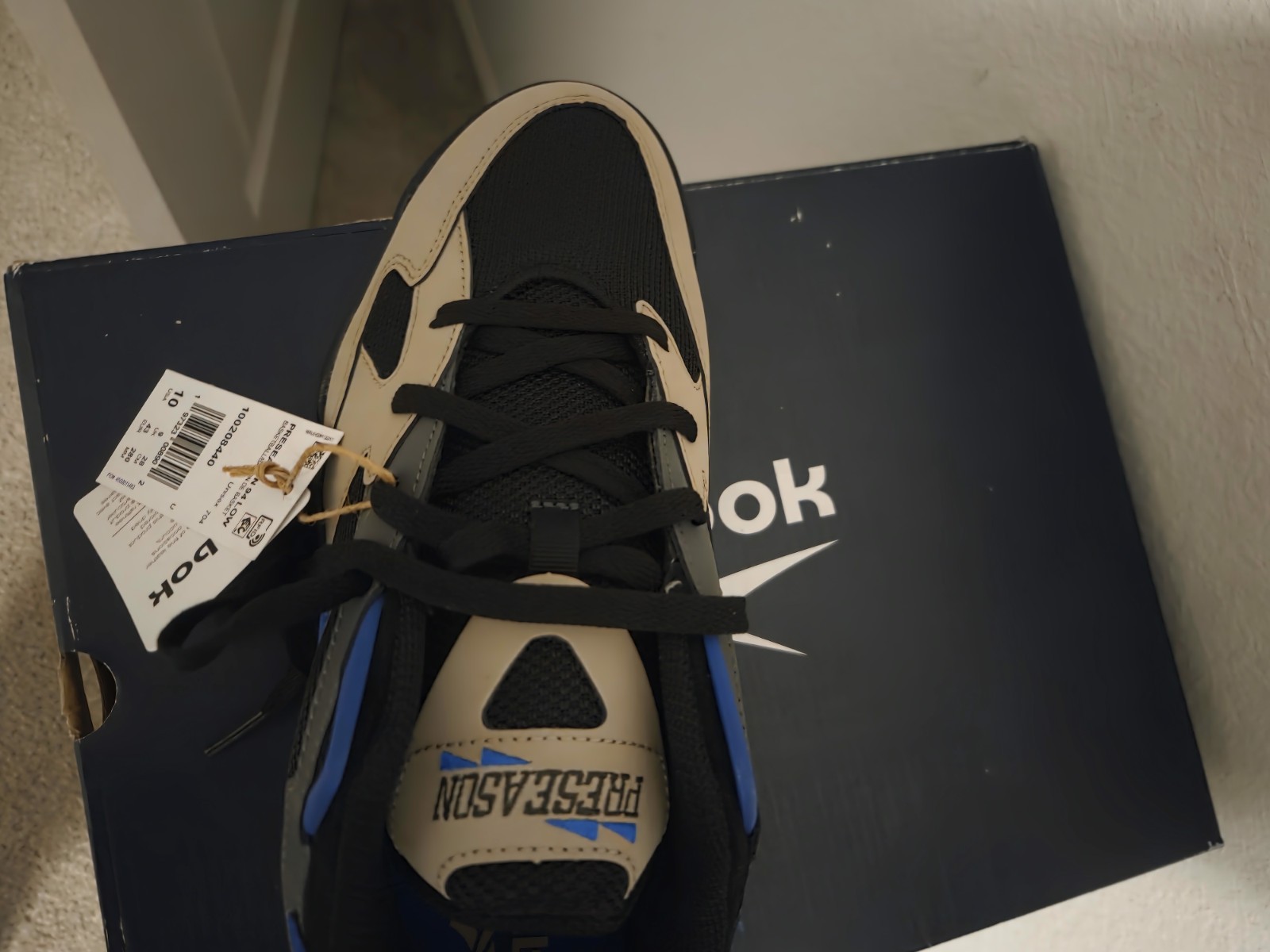 Size 10 – Reebok Preseason 94 Retro Ash Grey/ Blue