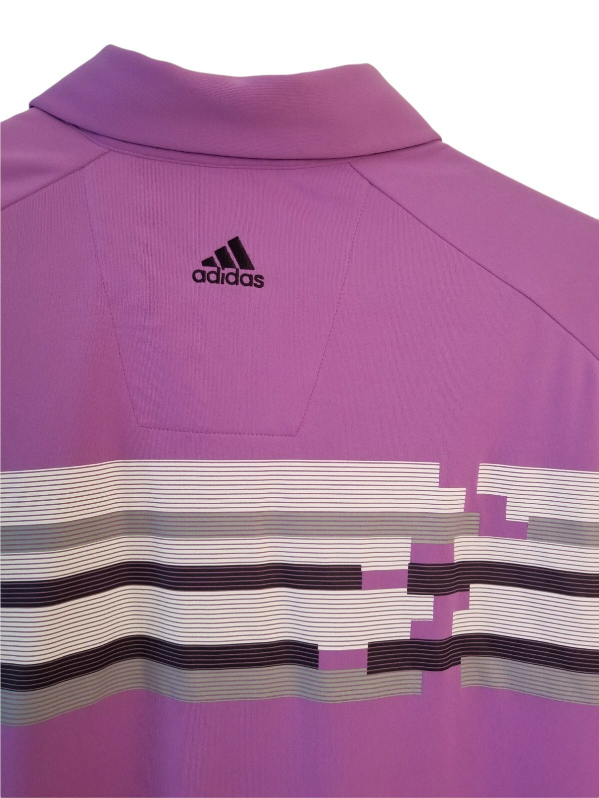 Adidas ClimaCool Golf Polo Shirt Men’s Size Large Pit to pit 24 in Purple white