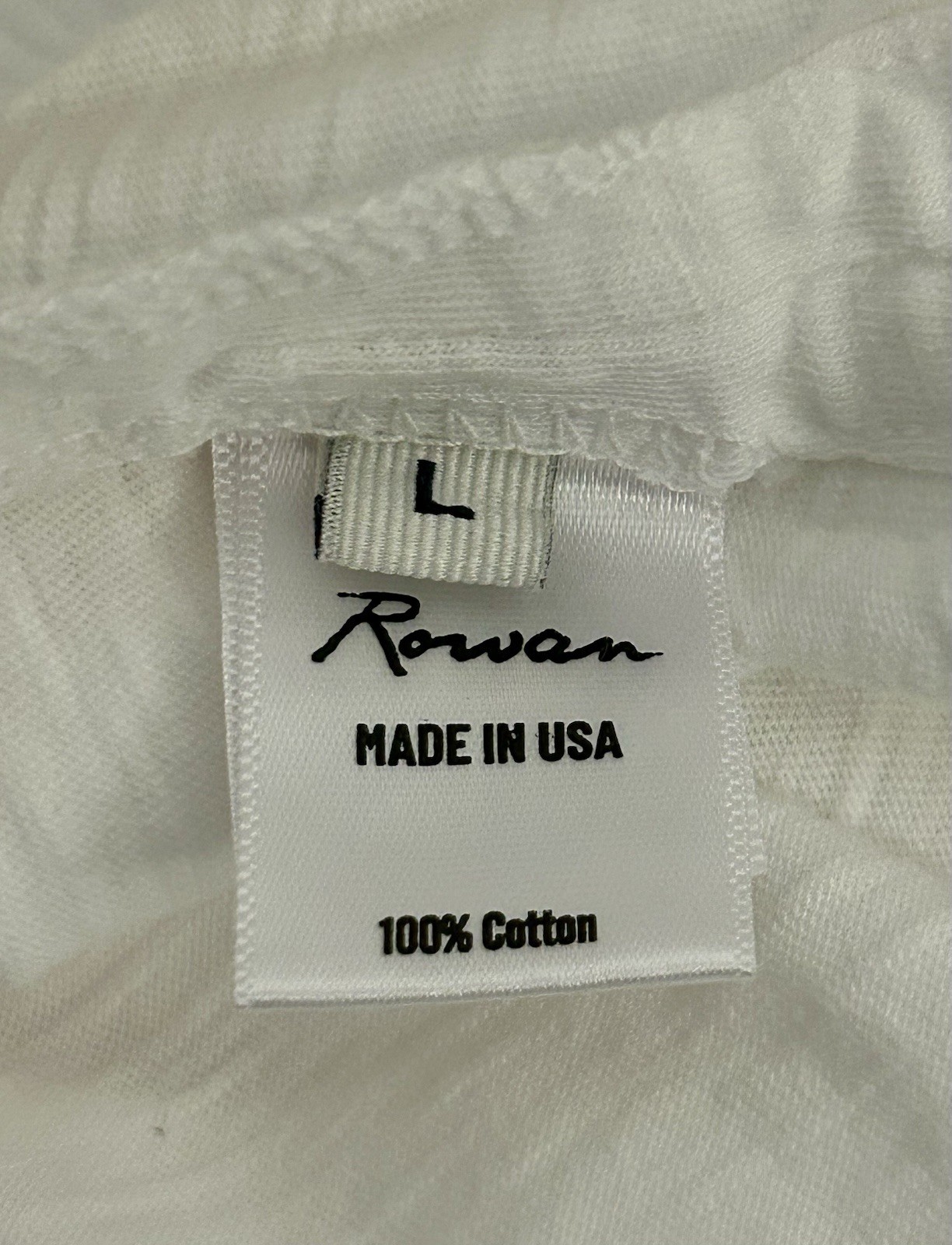 ROWAN Savannah Muscle Tank White 100% Cotton Women’s Size Large – NWT