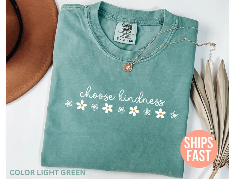 Comfort Tee Choose Kindness Positive Message Graphic Top