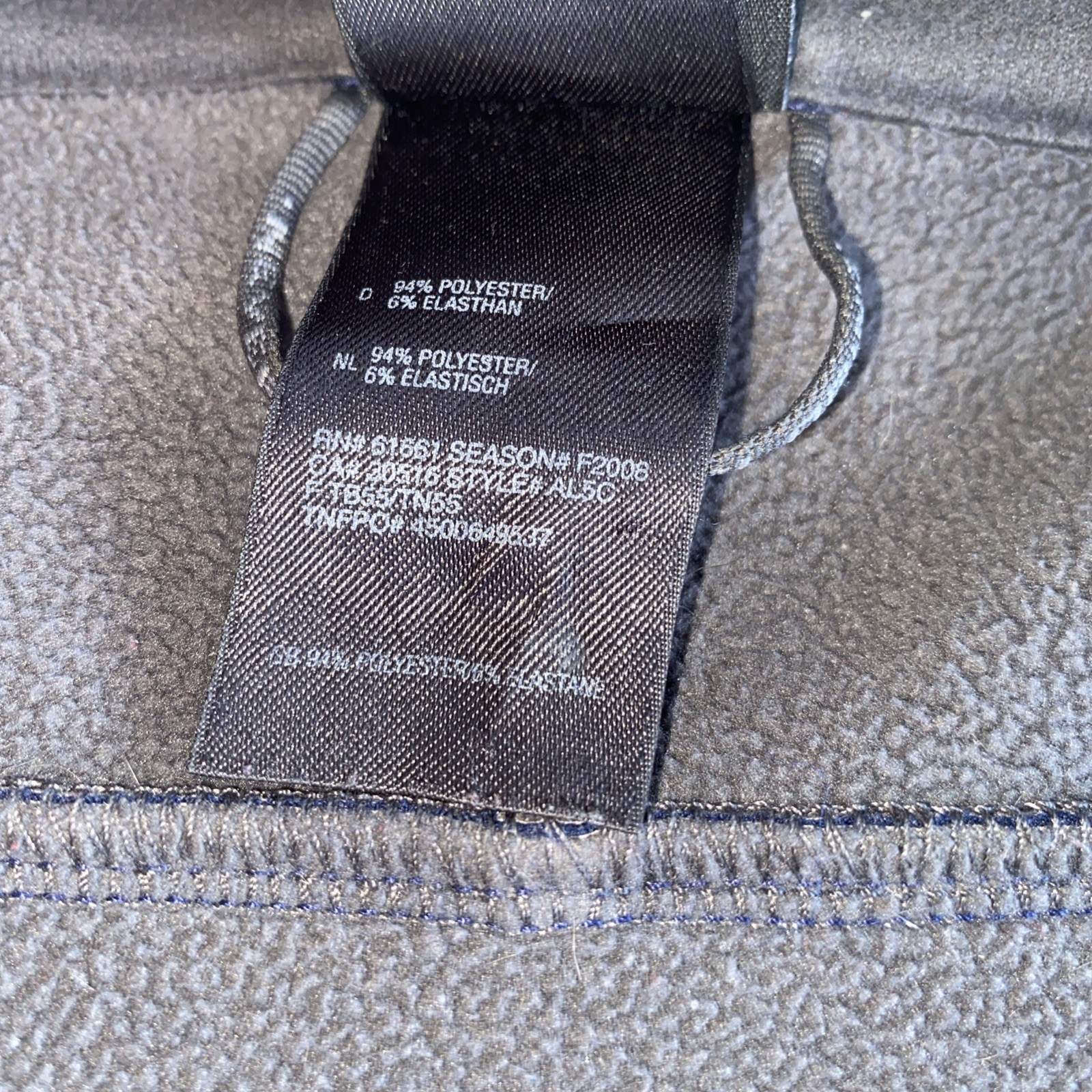 The North Face Men’s Navy Blue Full Zip Apex Lined Jacket Medium