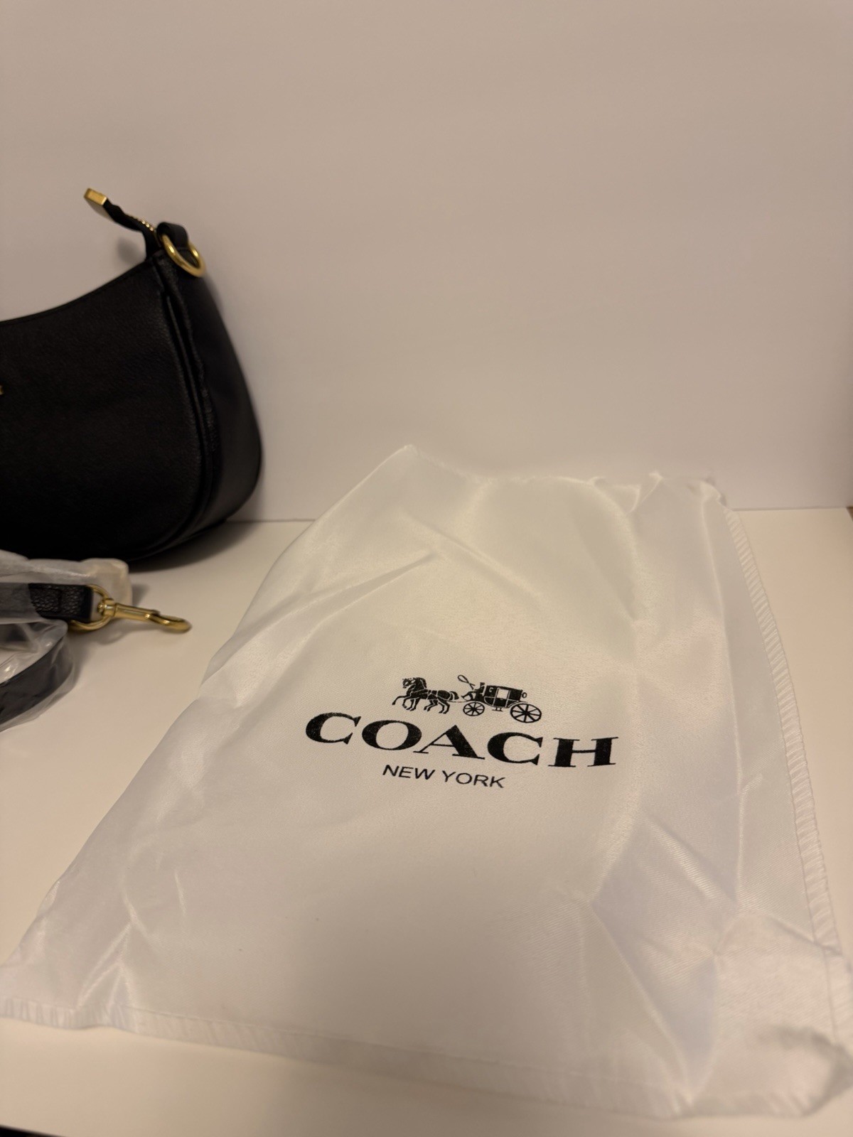 Coach Teri Black Leather Shoulder Bag