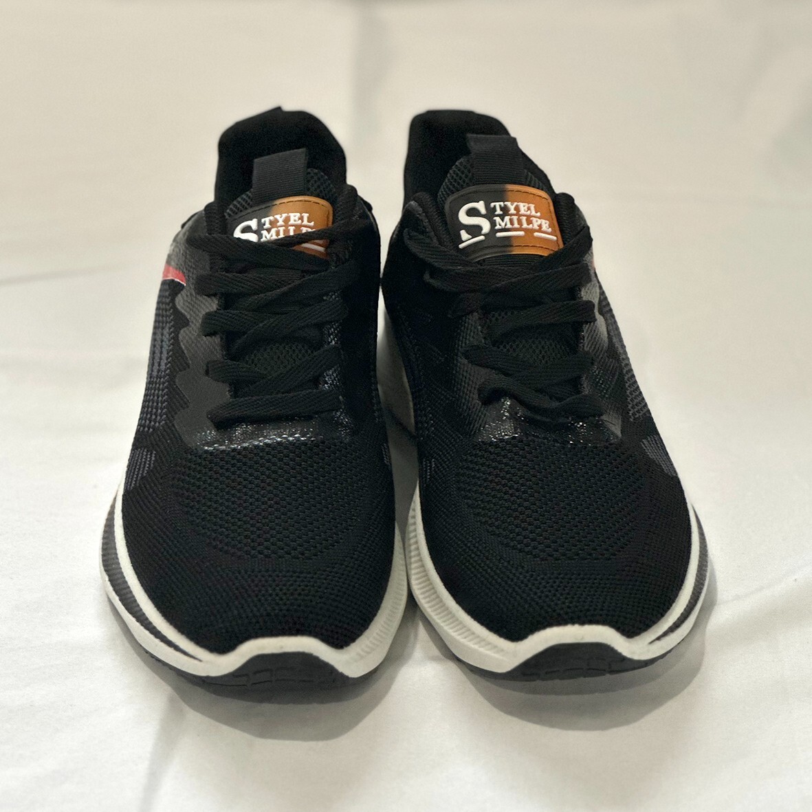 Running Outdoor men’s black-orange Shoes Lightweight Sneakers