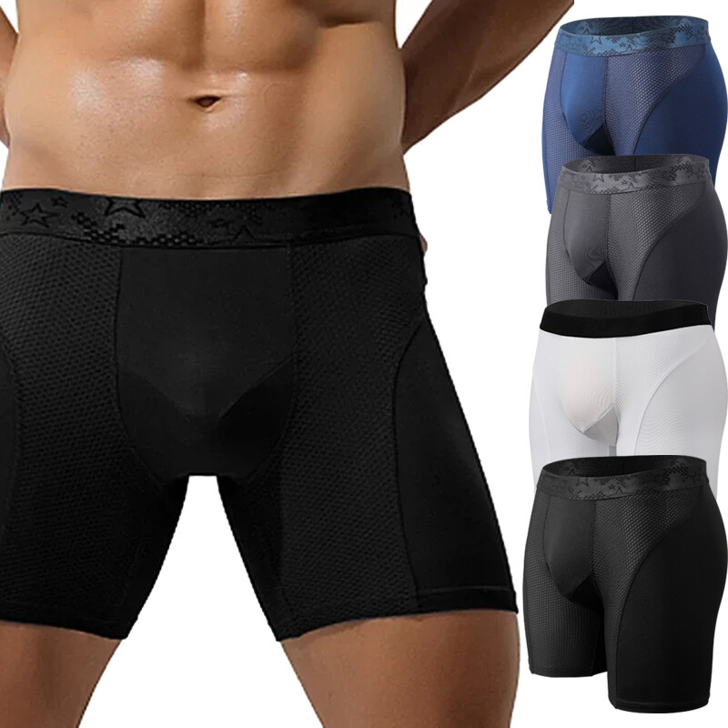 Packs Men Boxer Shorts Underwear Breathable Seamless Compression Tagless Pants