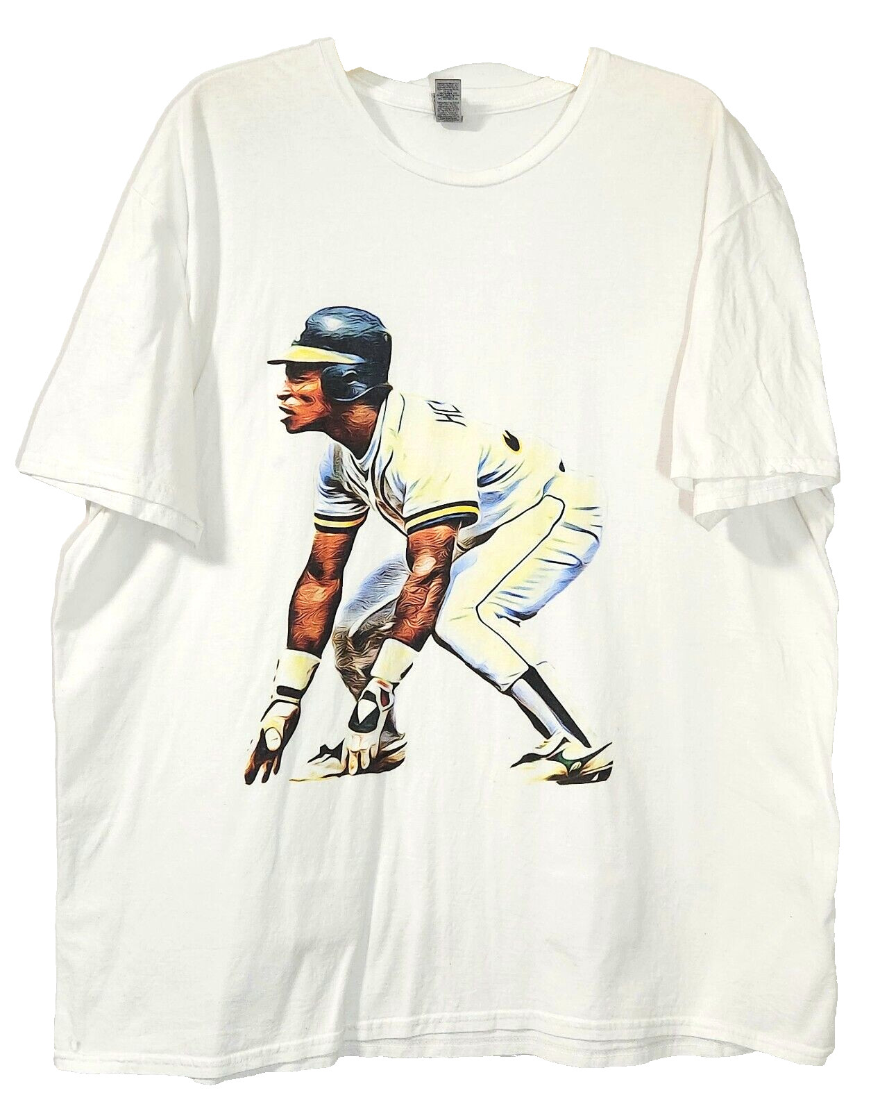 Rickey Henderson Oakland Athletics White Gildan TShirt – Like New/Not Worn – 2XL