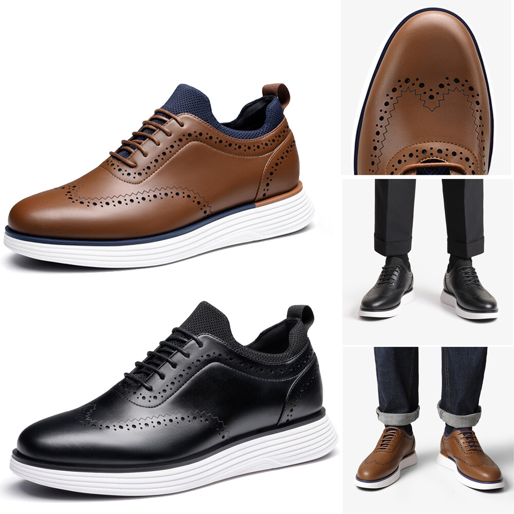 Men’s Dress Sneakers Oxfords Casual Wingtip Brogue Non-slip Shoes Size 8-13