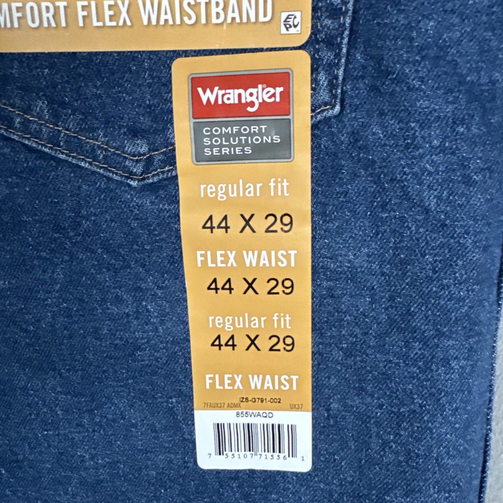 Wrangler Jeans Mens 44×29 Blue Regular Fit Straight Comfort Solutions Series NWT