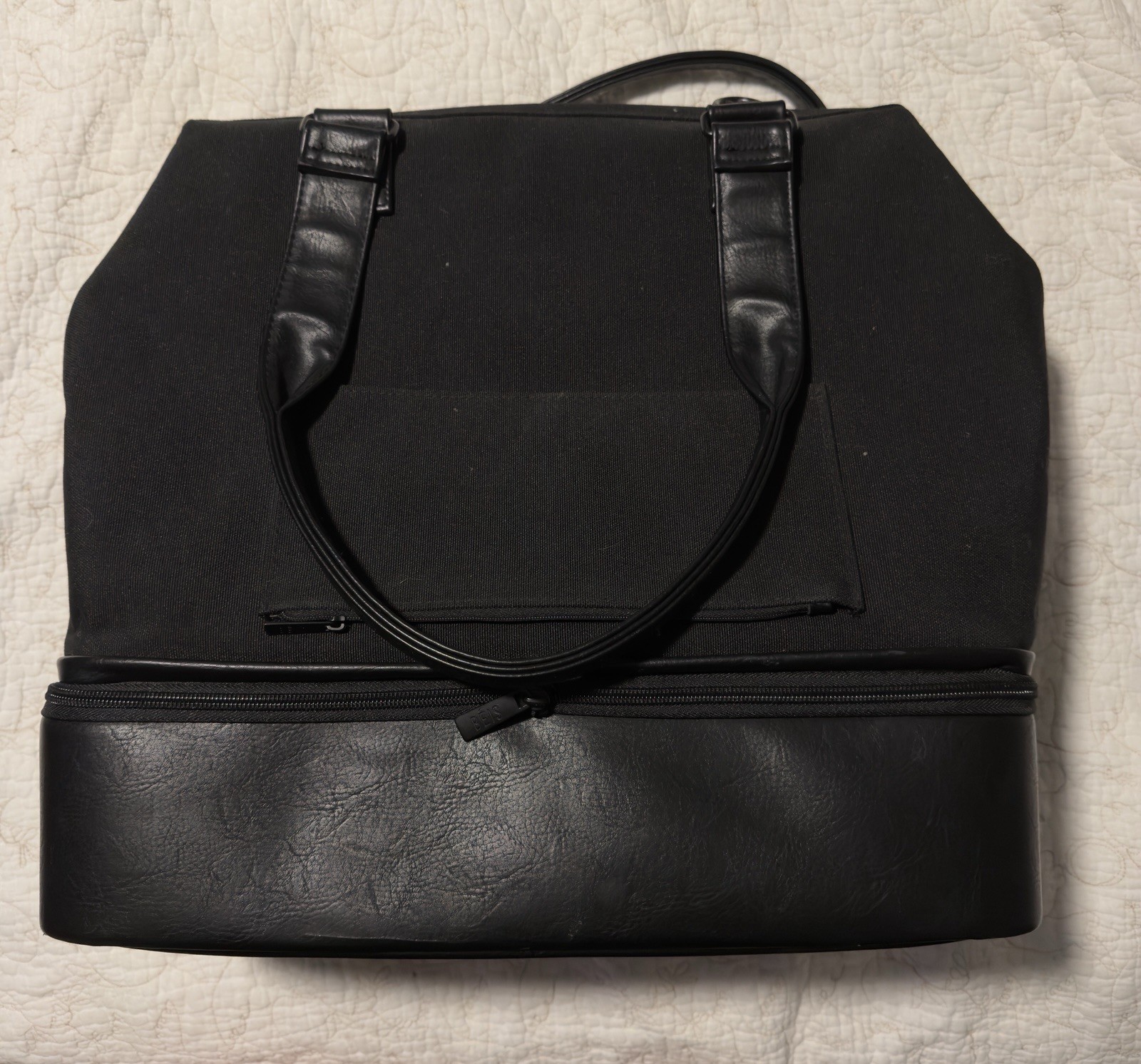 BEIS The Convertible Mini Weekender Travel Bag in Black Excellent Condition
