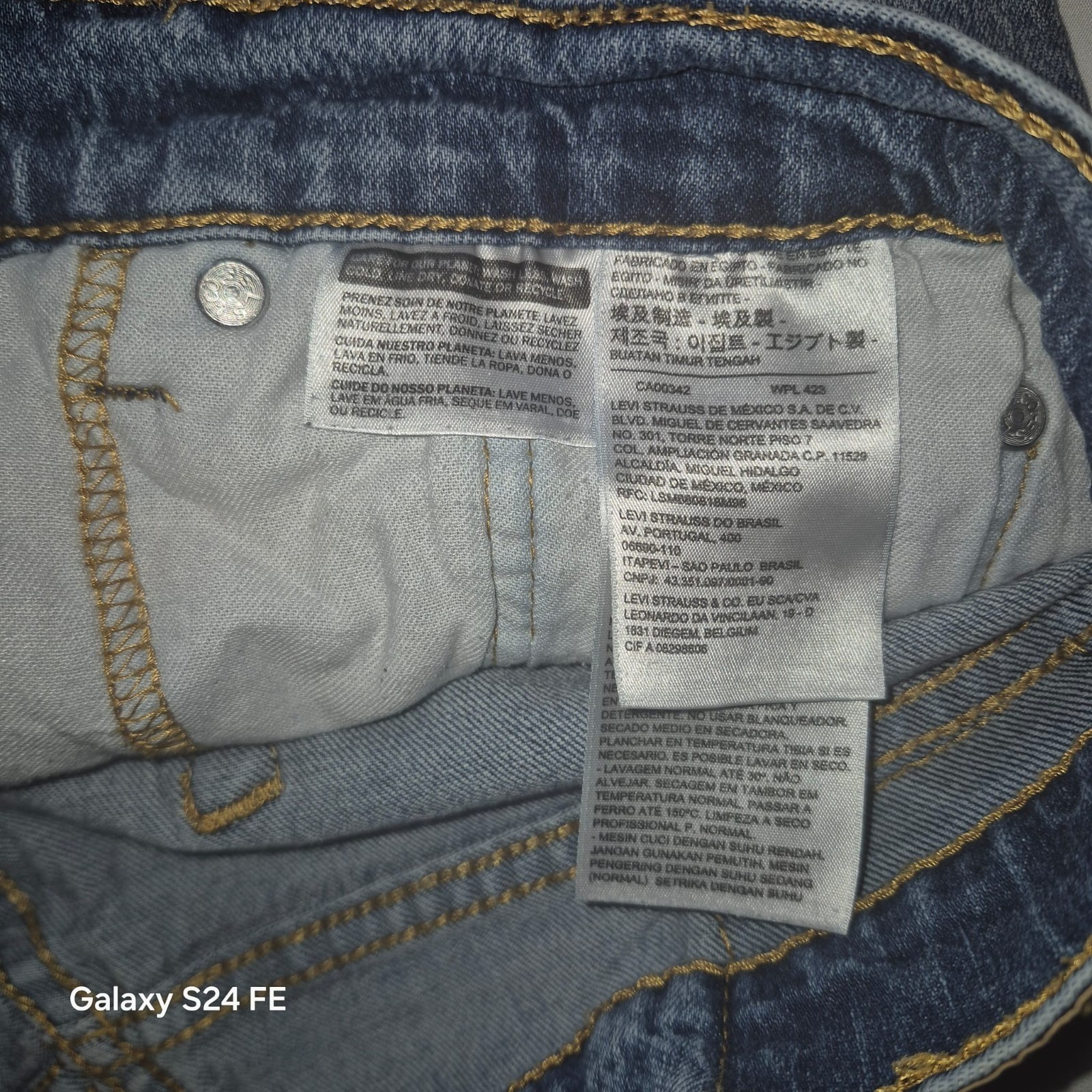 Levis 505 Regular Fit Straight Leg Blue Denim W32 L32 Wash Strech Classic