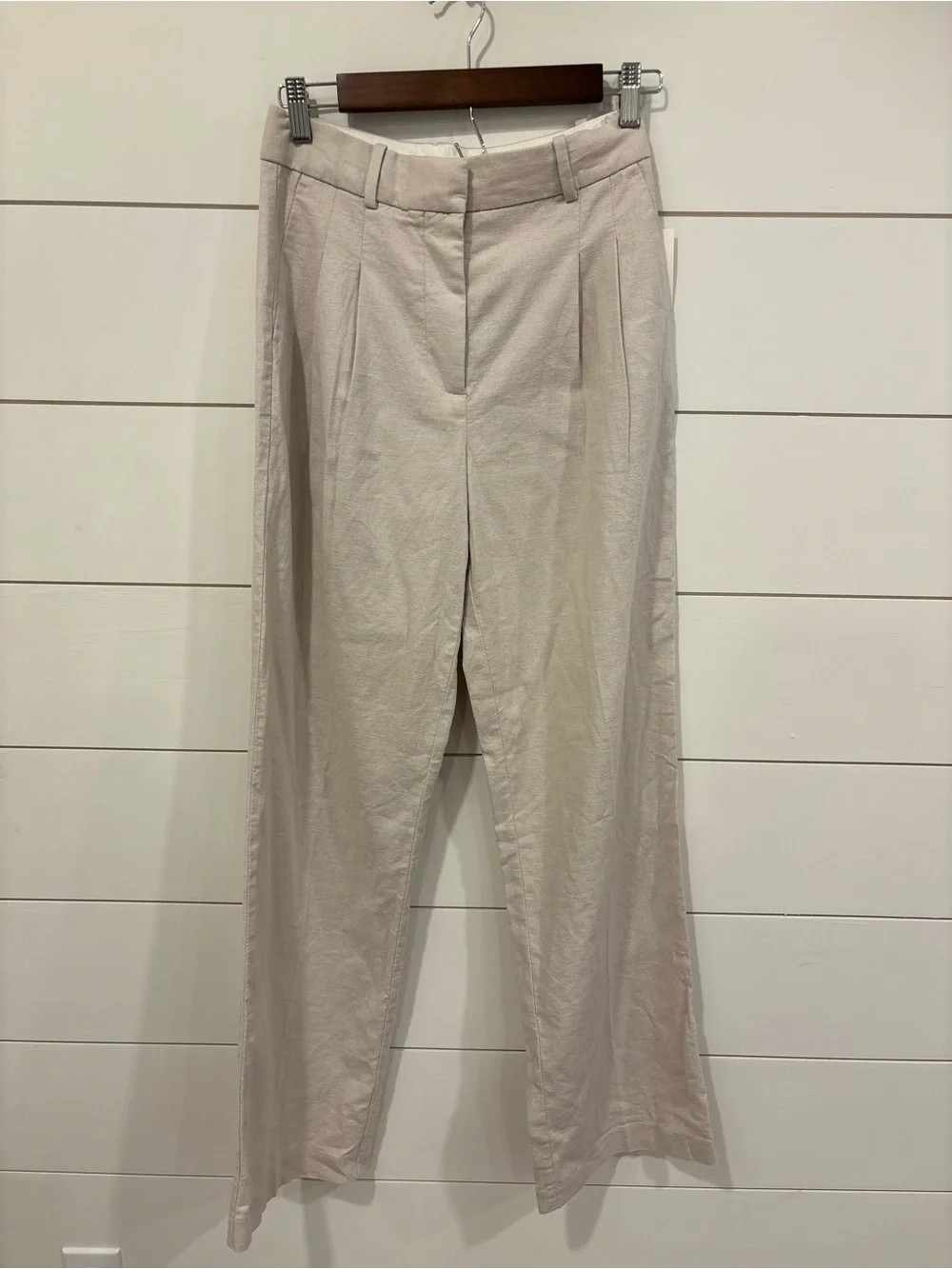 Open Edit Everyday Linen Blend Pants Trousers in Moonbeam NWT Size 2