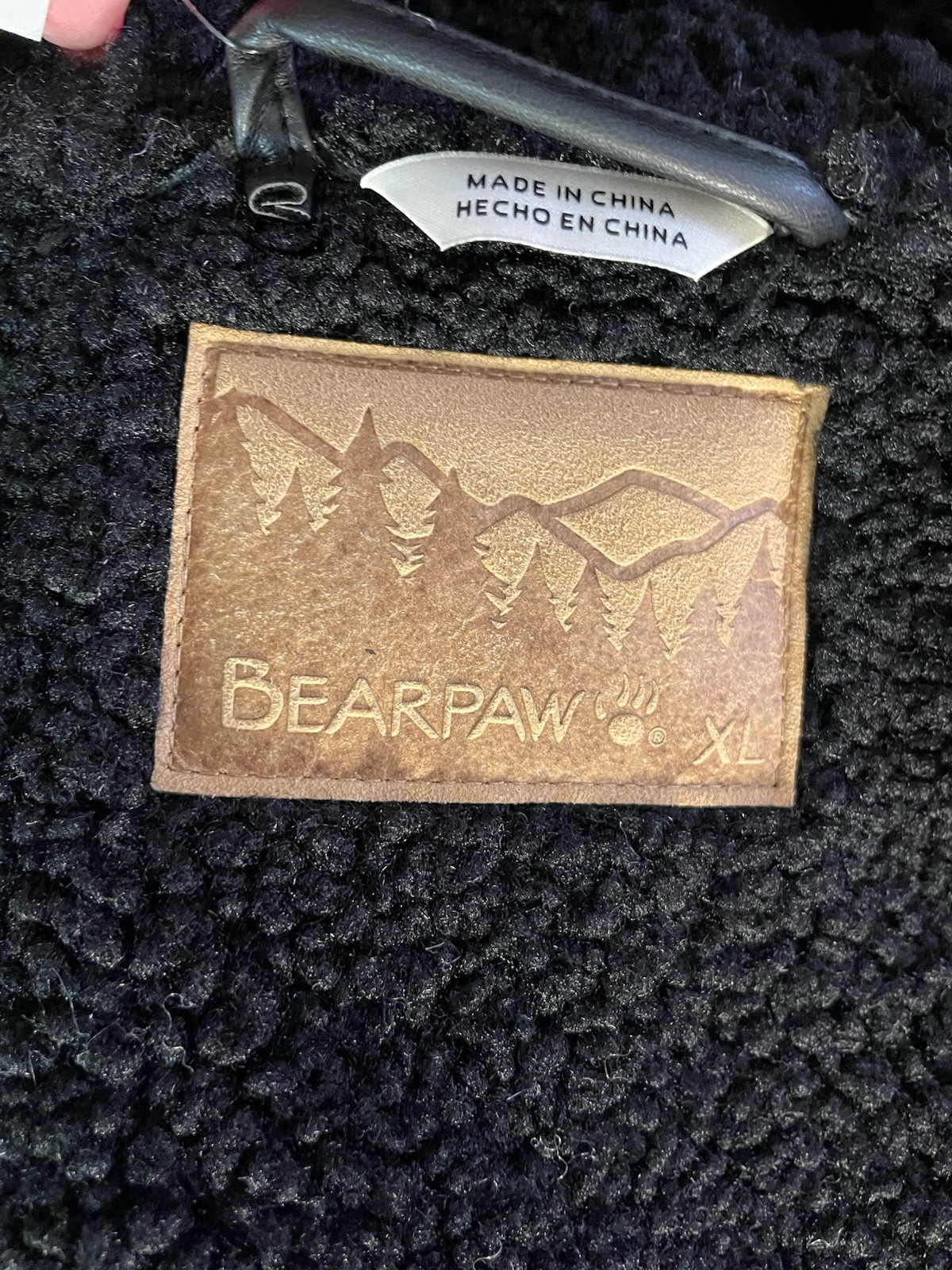 Bearpaw Faux Leather Faux Fur Hooded Moto Jacket Motorcycle Black XL $200 NWOT