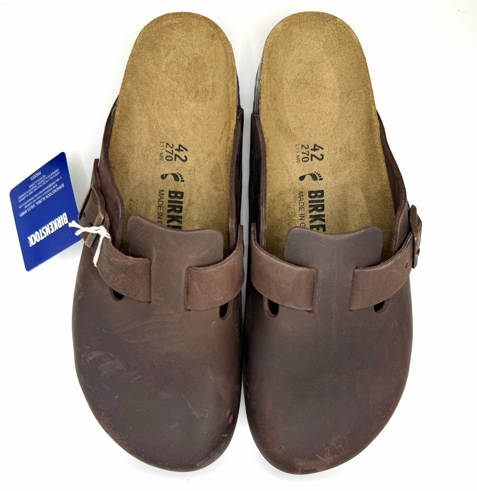Birkenstock Boston BS Habana Brown Leather Clog Men’s EU 42 US 9 Narrow