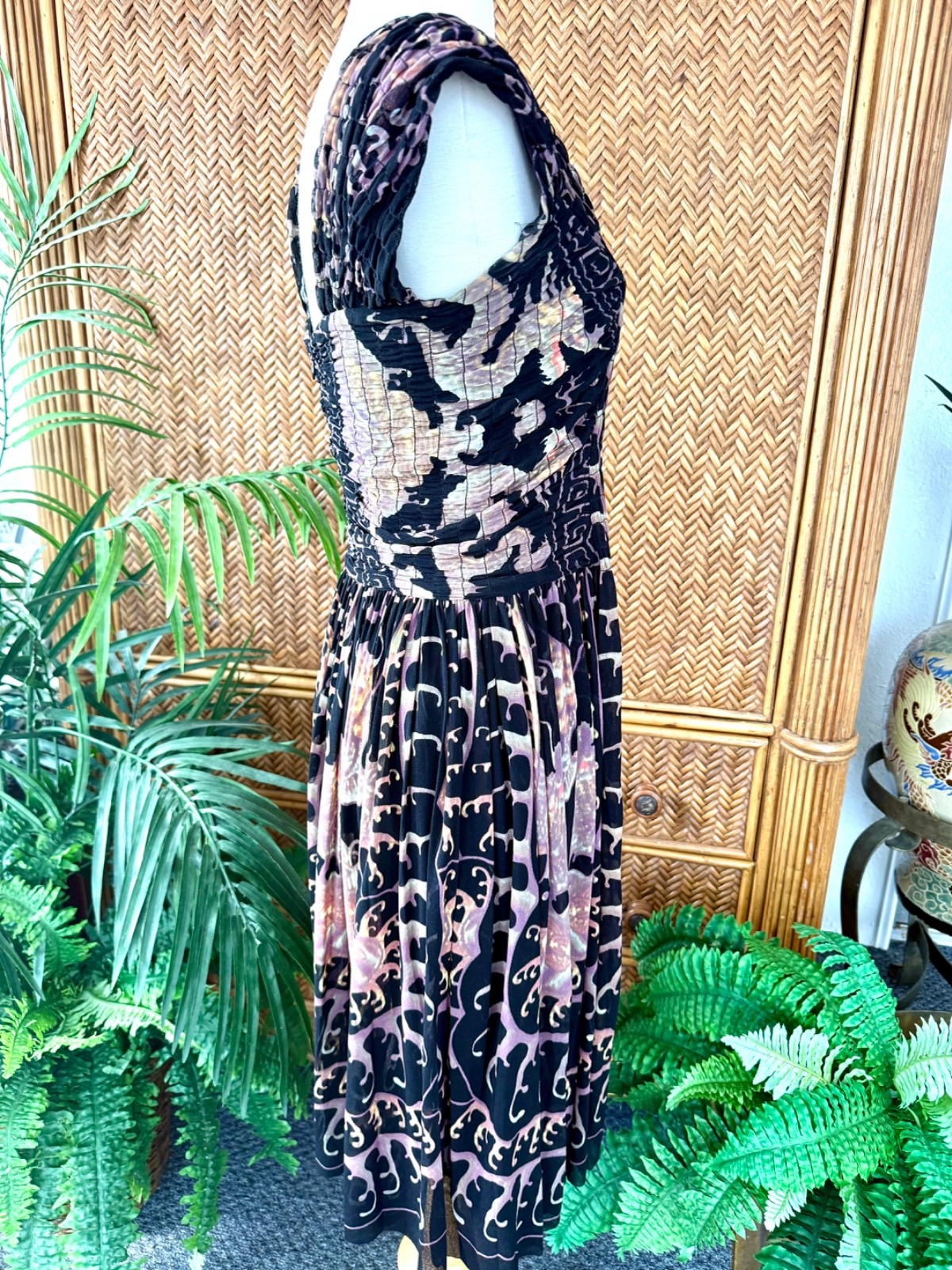 Y2k Vtg Rare Vivienne Tam Water Dragon Dress sz S/M