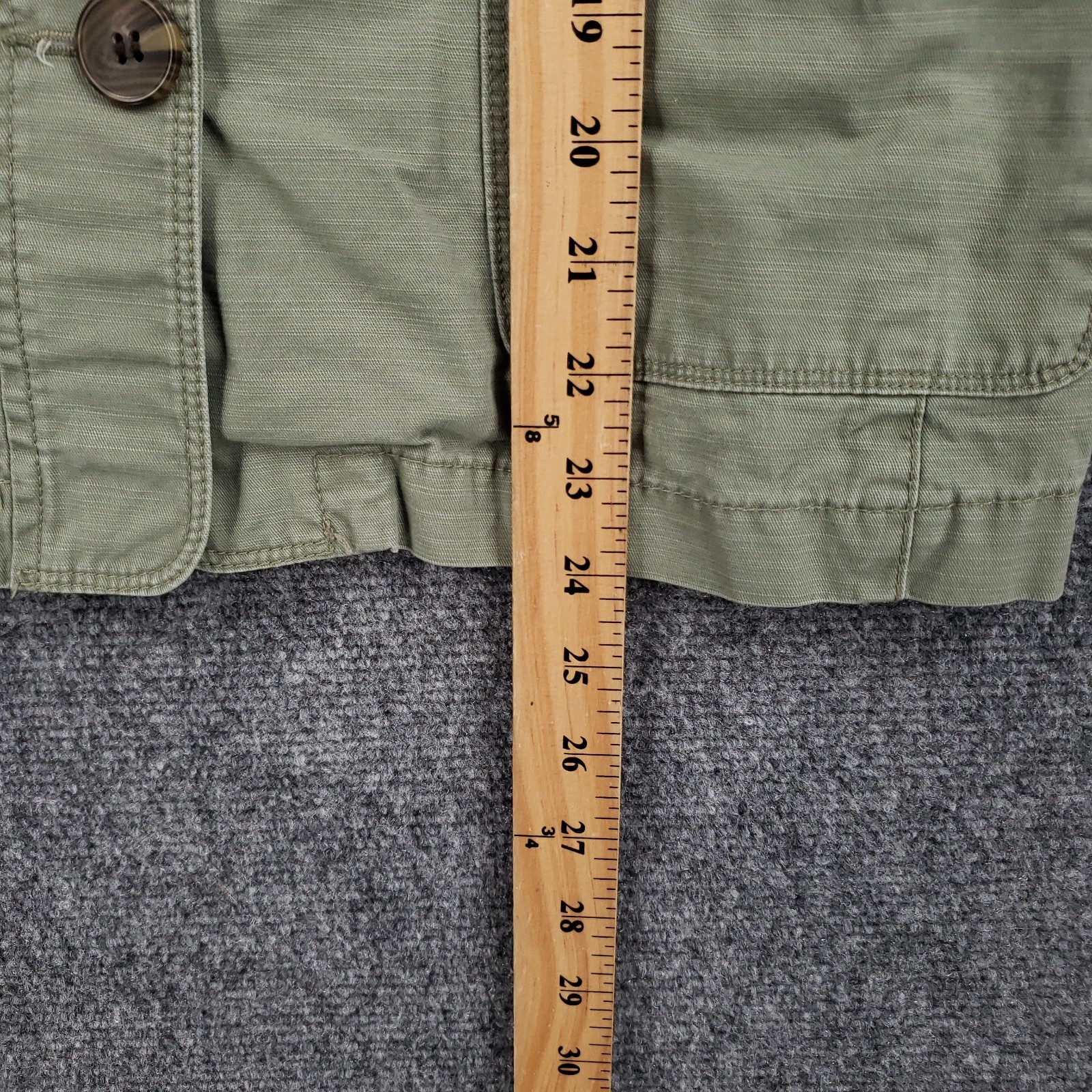 Talbots Military Utility Safari Jacket Womens Small Green Cotton Button Field
