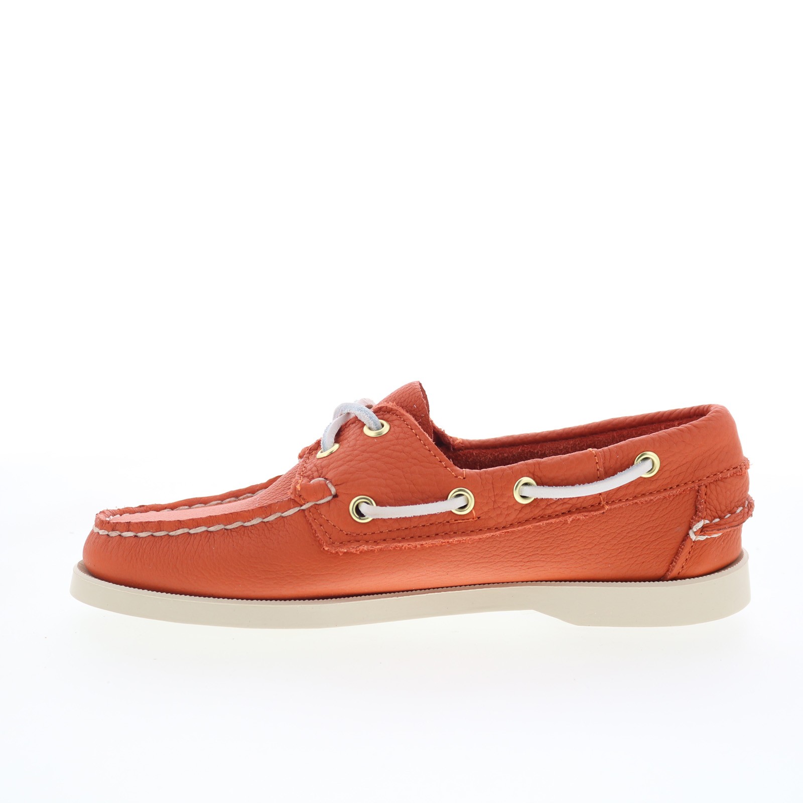 Sebago Portland Fisher Womens Orange Leather Loafers & Slip Ons Boat Shoes