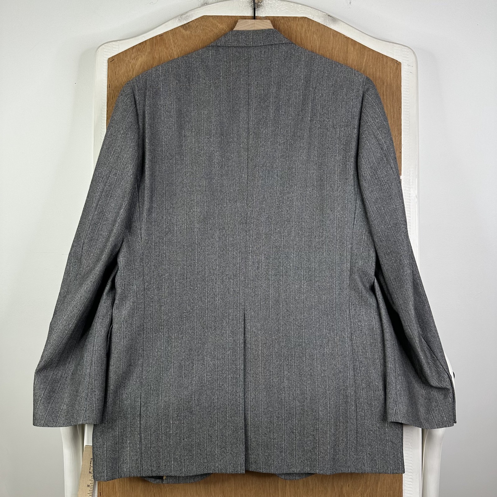 VTG Hart Schaffner Marx Suit Mens 40L Gray Pinstripe 2 Button Wool 34×32 Tweed