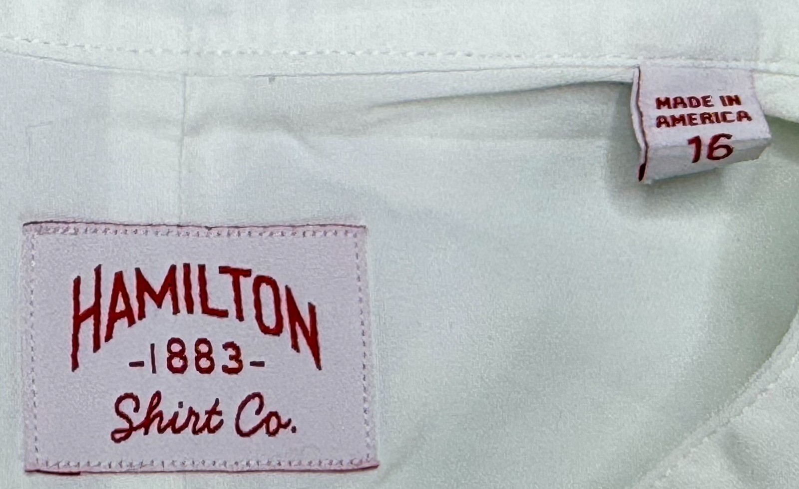 Hamilton 1883 Shirt Co. Men’s Collarless Button Up Long Sleeve Shirt Size 16