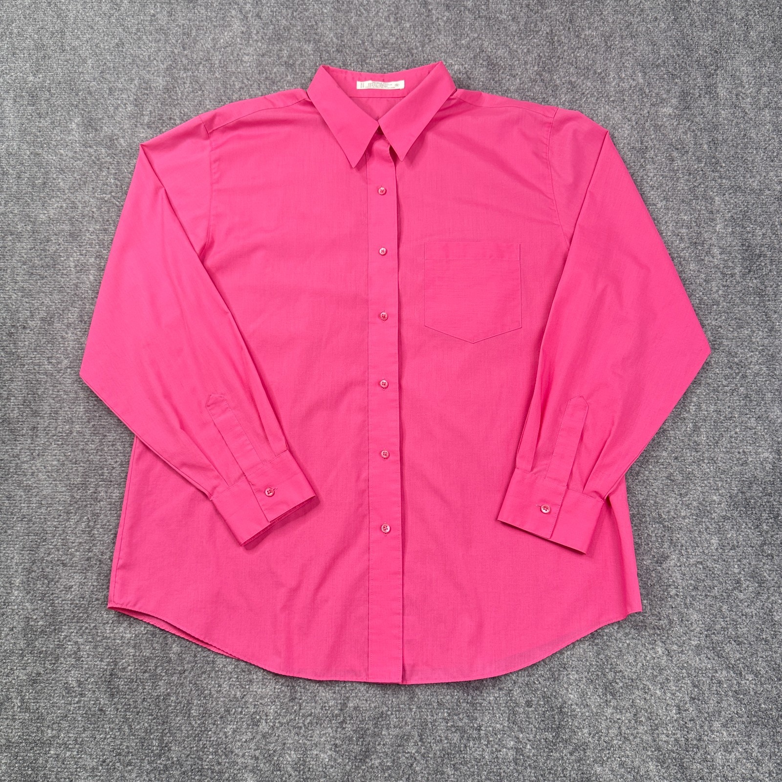 Foxcroft Womens Button Up Dress Shirt Size 16 Pink Wrinkle Free Long Sleeve