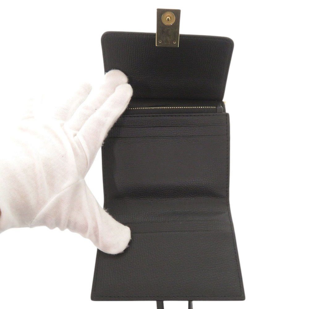 Excellent Condition POLENE Numero Sept Crossbody Wallet Leather Black Shoulder W