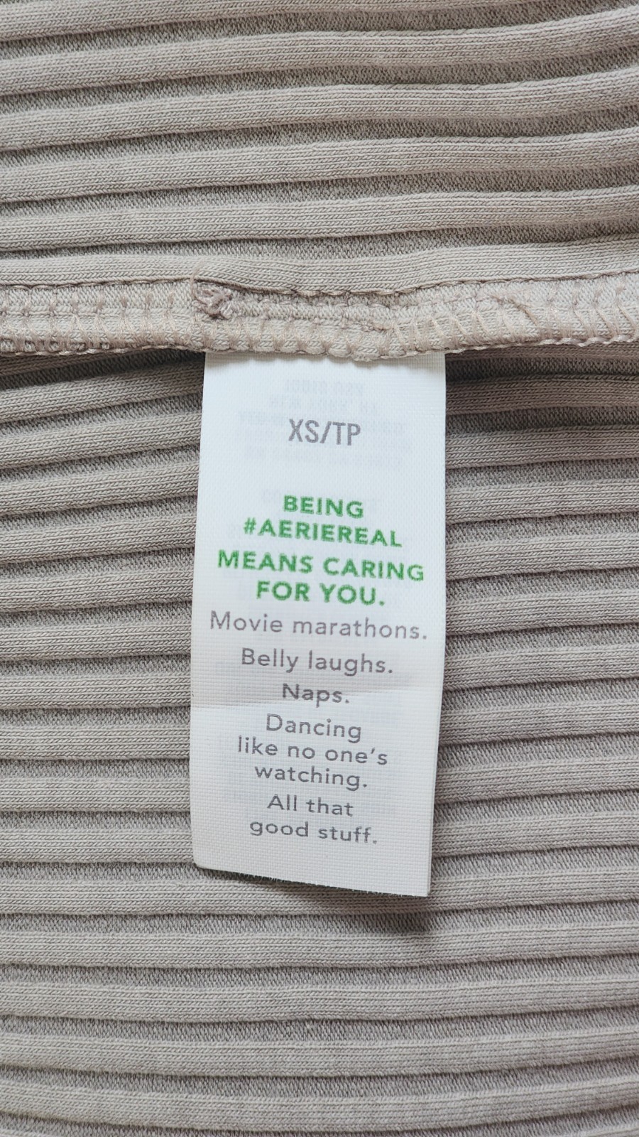 Aerie Love This Moment Ribbed Knit Longsleeve In S Xs Pt RN 54485 CA 03873