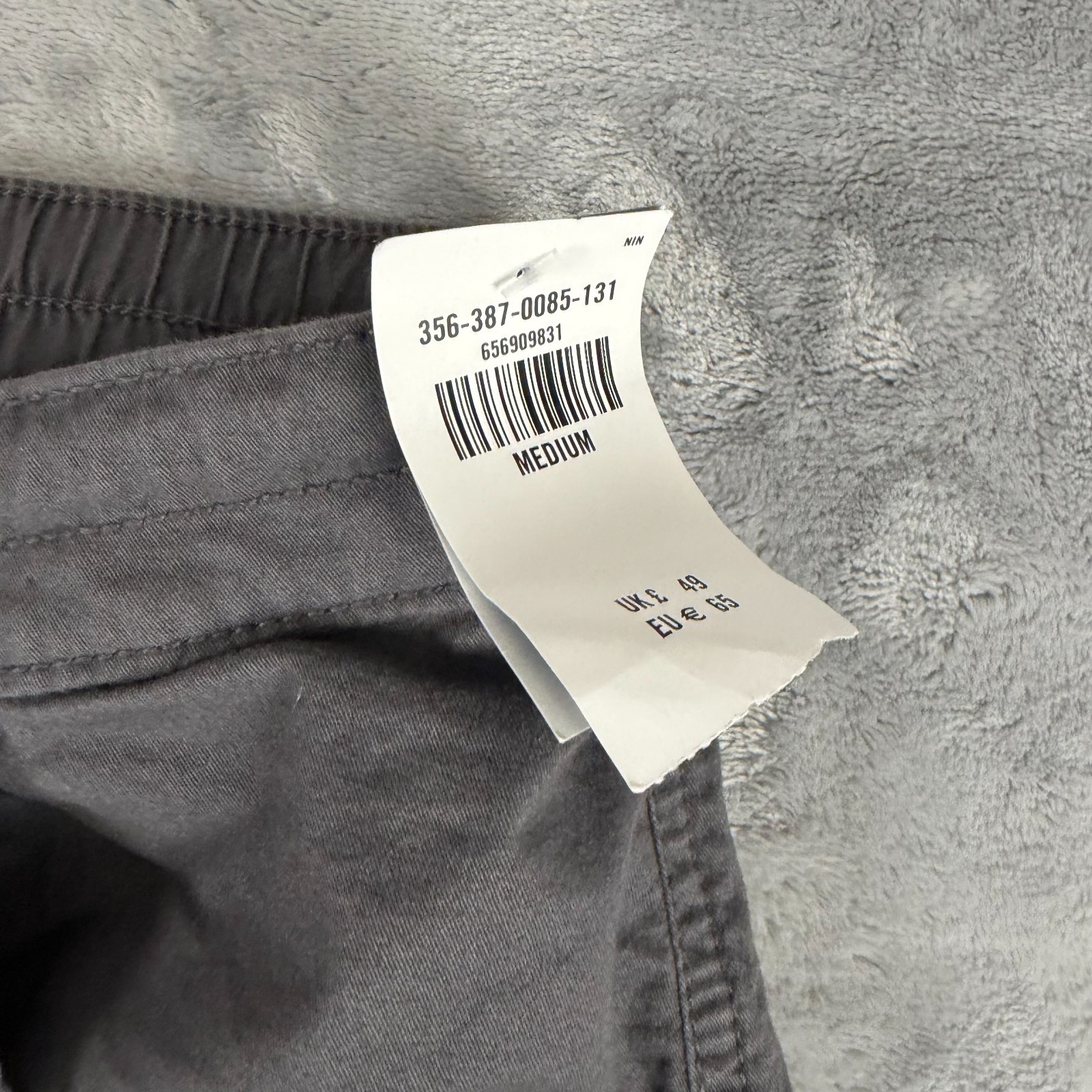 NWT Hollister Size Medium Adjustable Rise Parachute Baggy Pants Gray Cotton