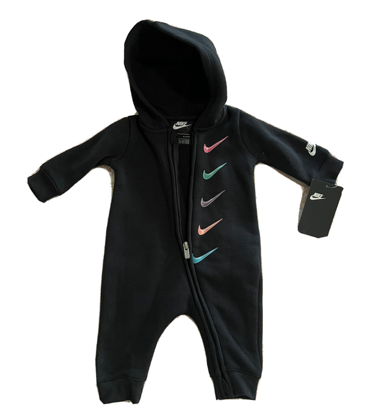 NEW NIKE Baby BOYS & GIRLS GIFT SET: Black Jumpsuit. 0-6 Months. UNISEX.Black