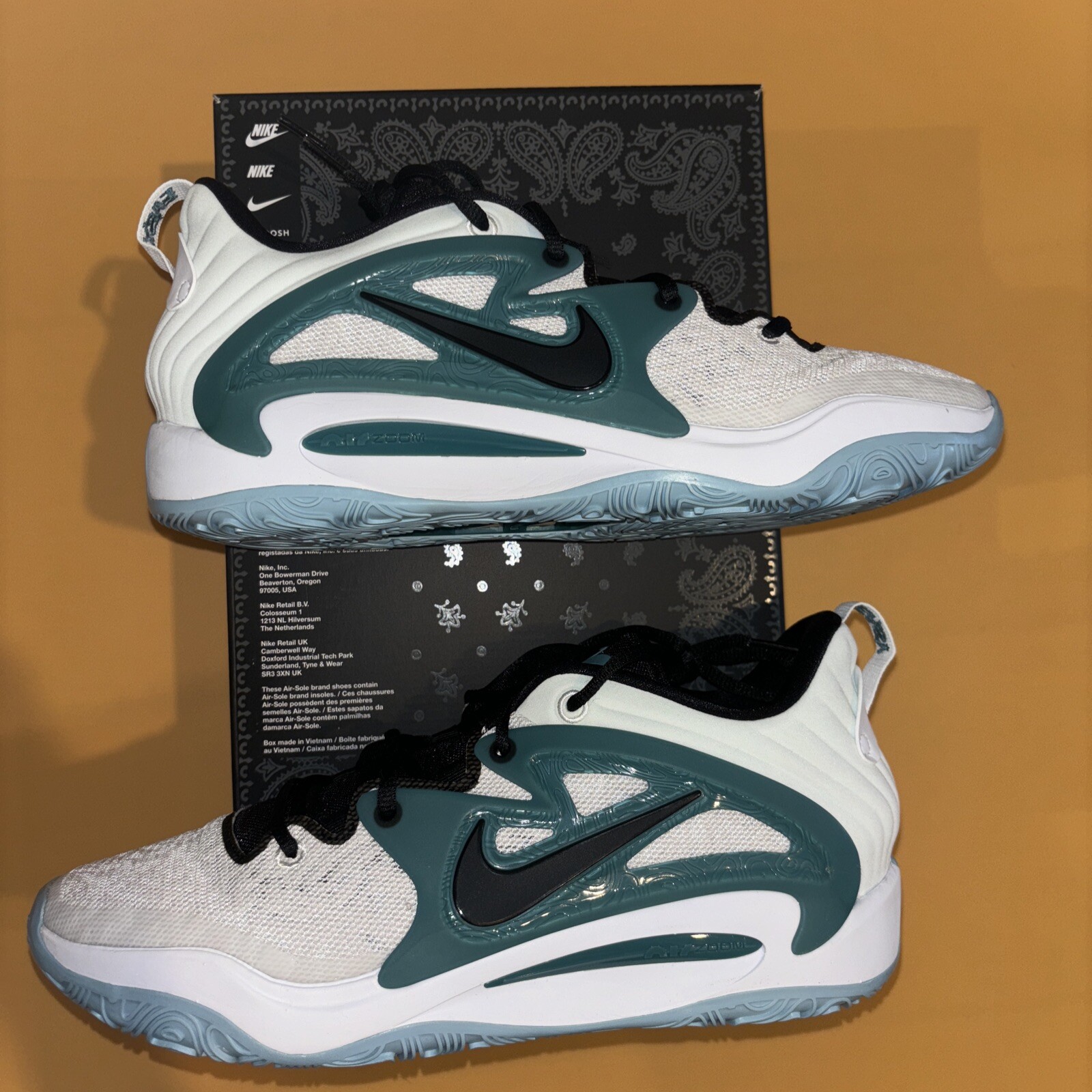Nike KD 15 Photon Dust Teal Shoes Blue Men Size 12.5 KD15 FJ1216-100 Mariners