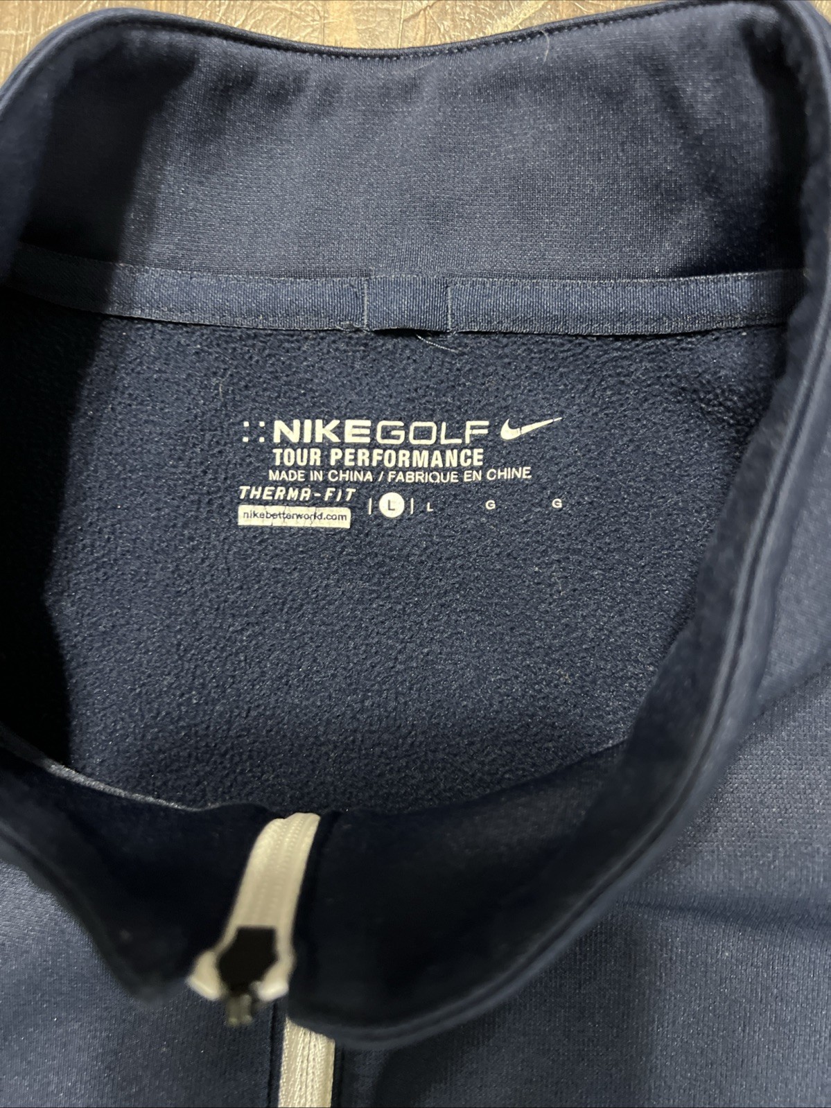 Nike Golf Tour Performance THERMA-FIT Men’s 1/4 Zip Athletic Jacket Navy Sz L