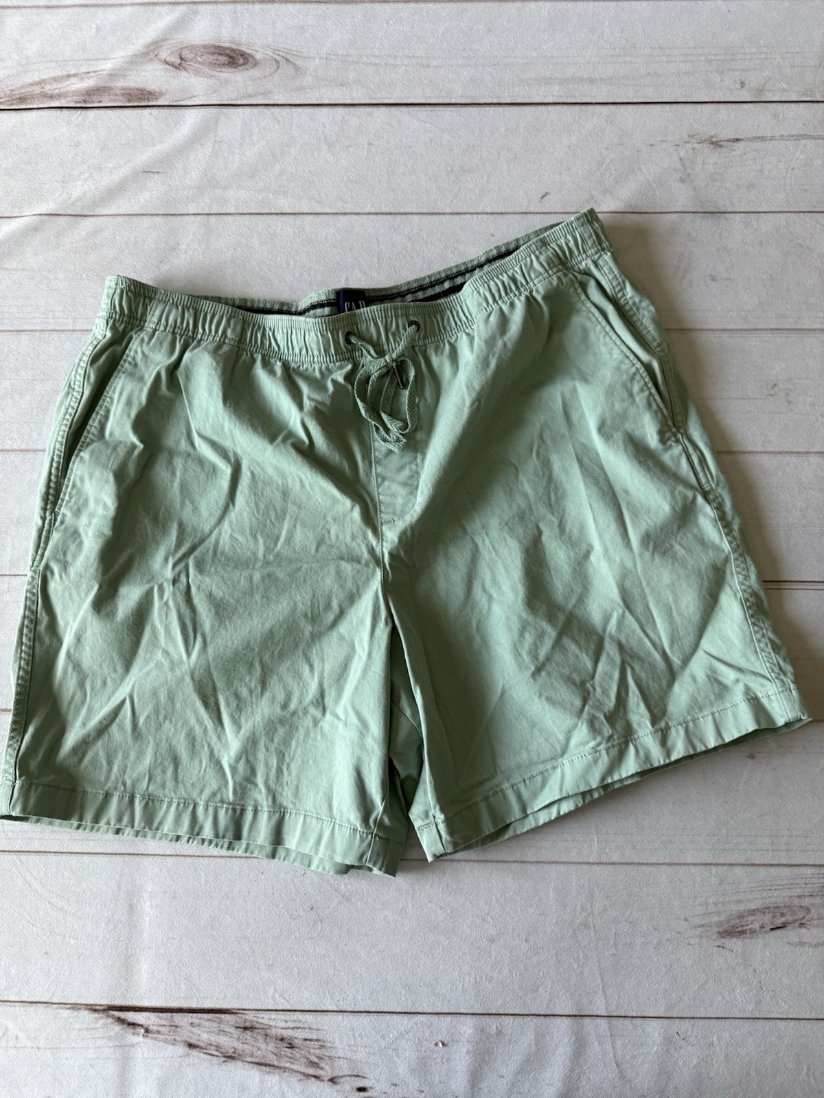 GAP Men’s Pull-On Chino Shorts Elastic Waist Stretch Cotton Mint Green Size XXL