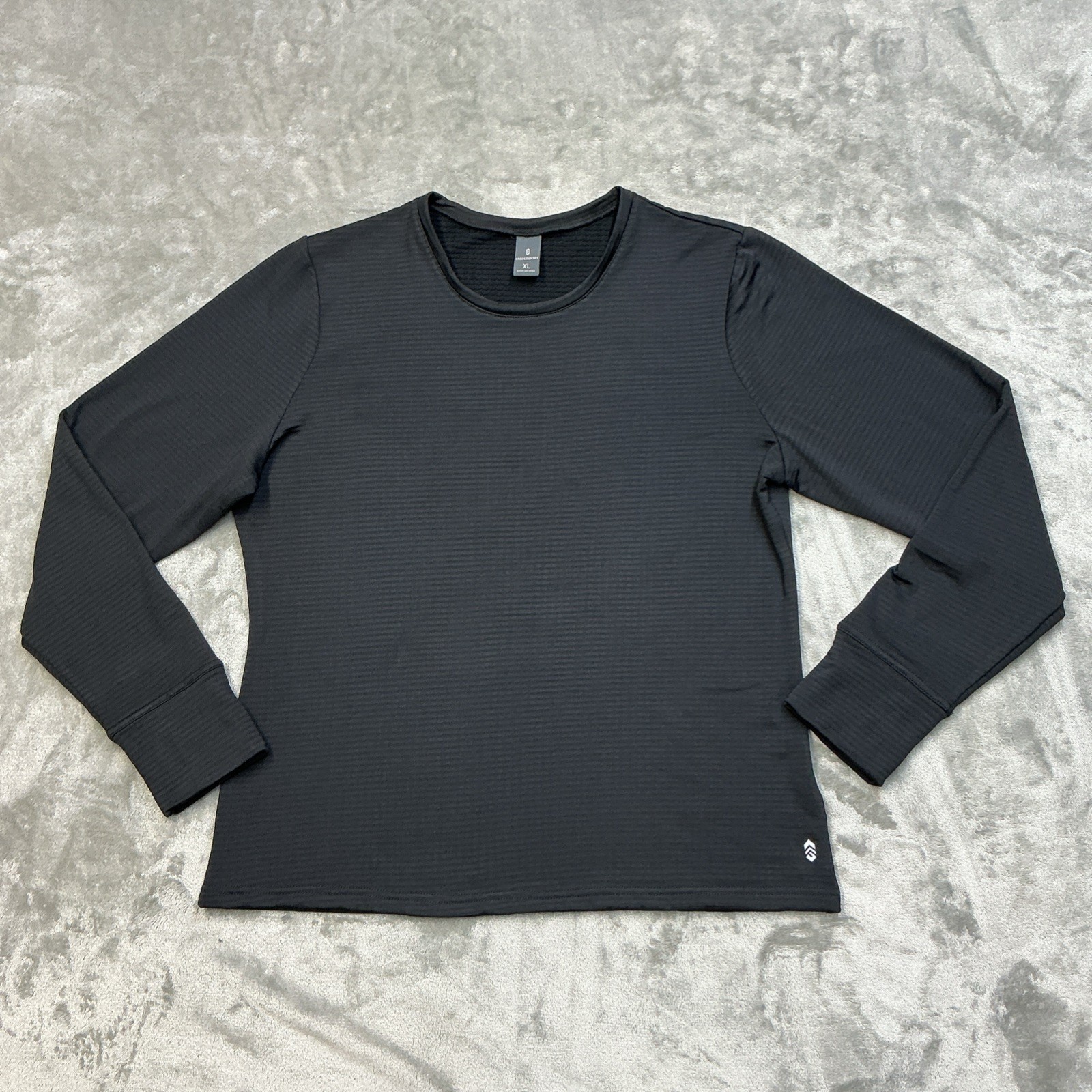 Free Country Force Grid Fleece Base Layer shirt womens XL long sleeve hiking blk
