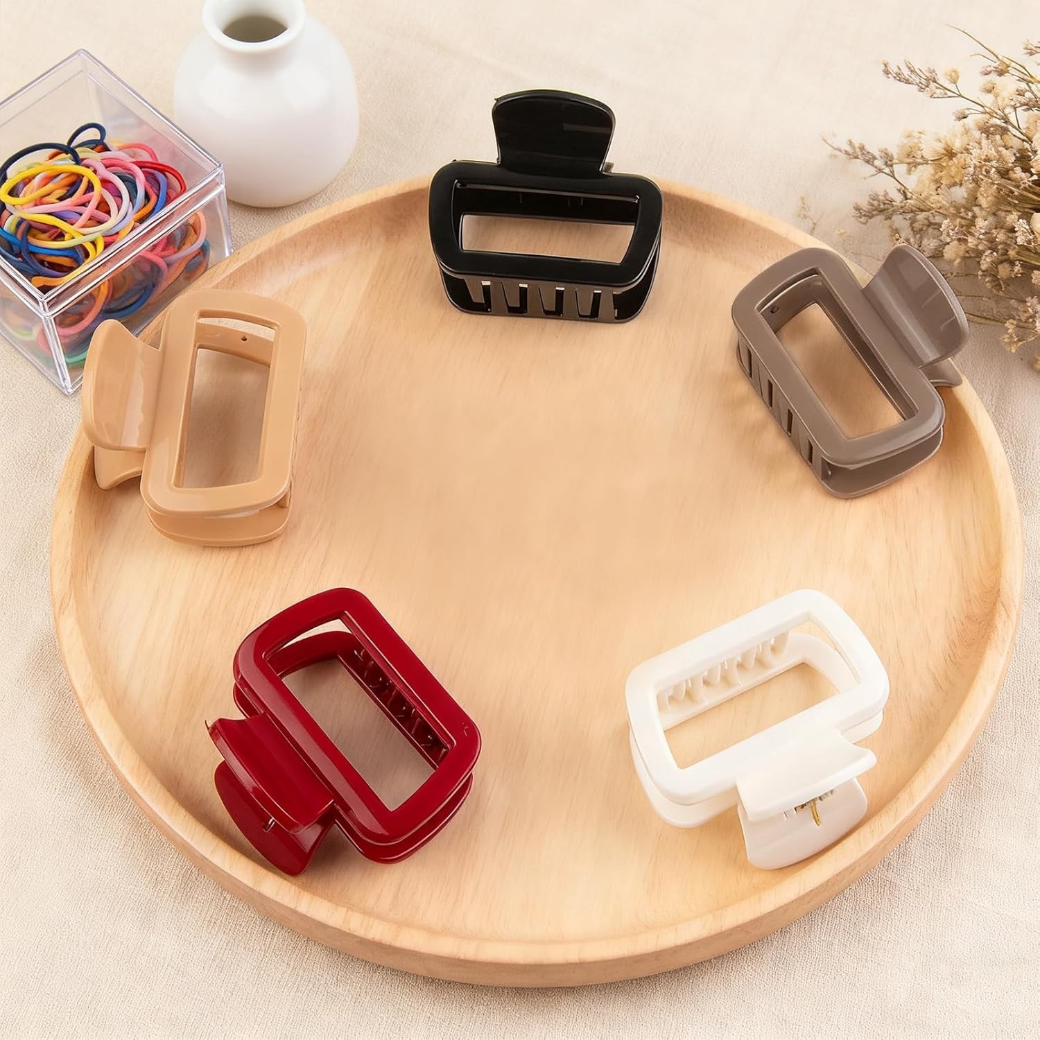 1pc Random Small Square Silicone Hair Claw Clips, Soft Mini Cloud Hair Clamps