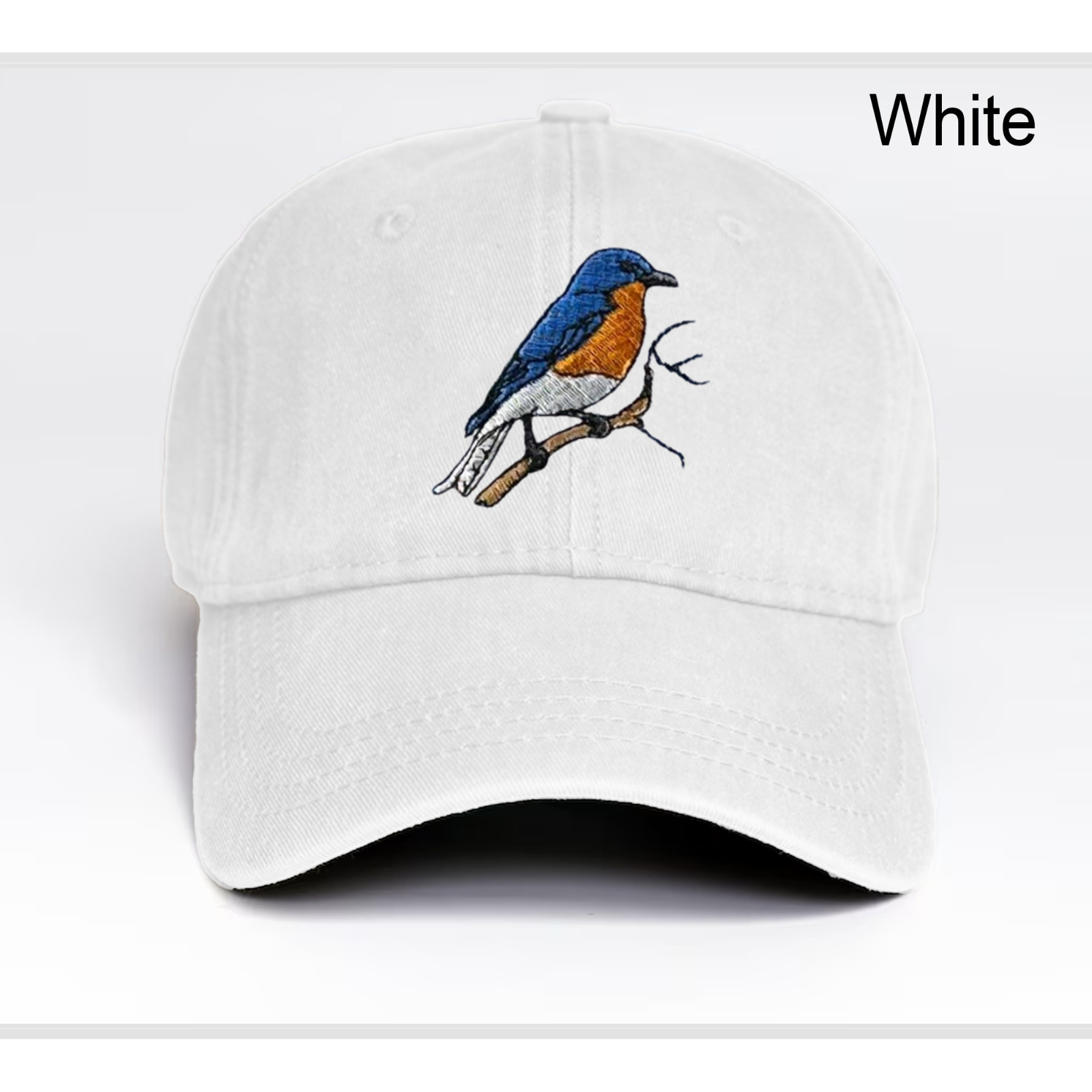 BlueBird Embroidered Baseball Hat, Low Profile Dad Cap, Eastern Blue Bird, Gift