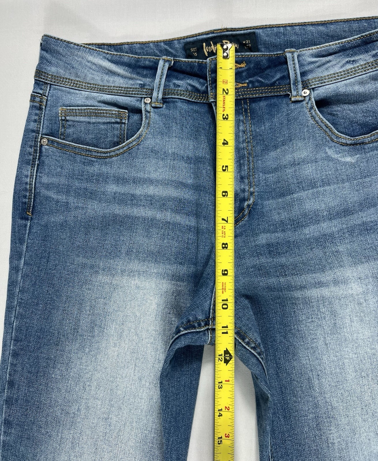 Indigo Rein Women’s Slim Fit Straight Leg Blue Denim Jeans Size 15 Pockets