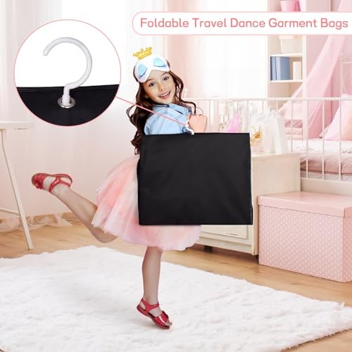 Costume Dance Garment Bag with 3 Clear Zipper Pockets for Suits Dress Cover,