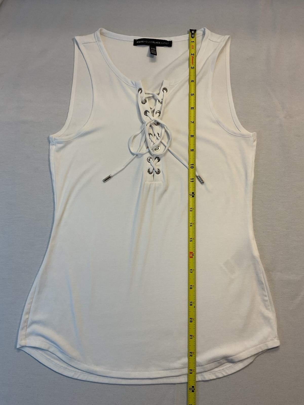White House Black Market Women’s WhiteTie Staps Sleeveless Blose Top, Size XXS
