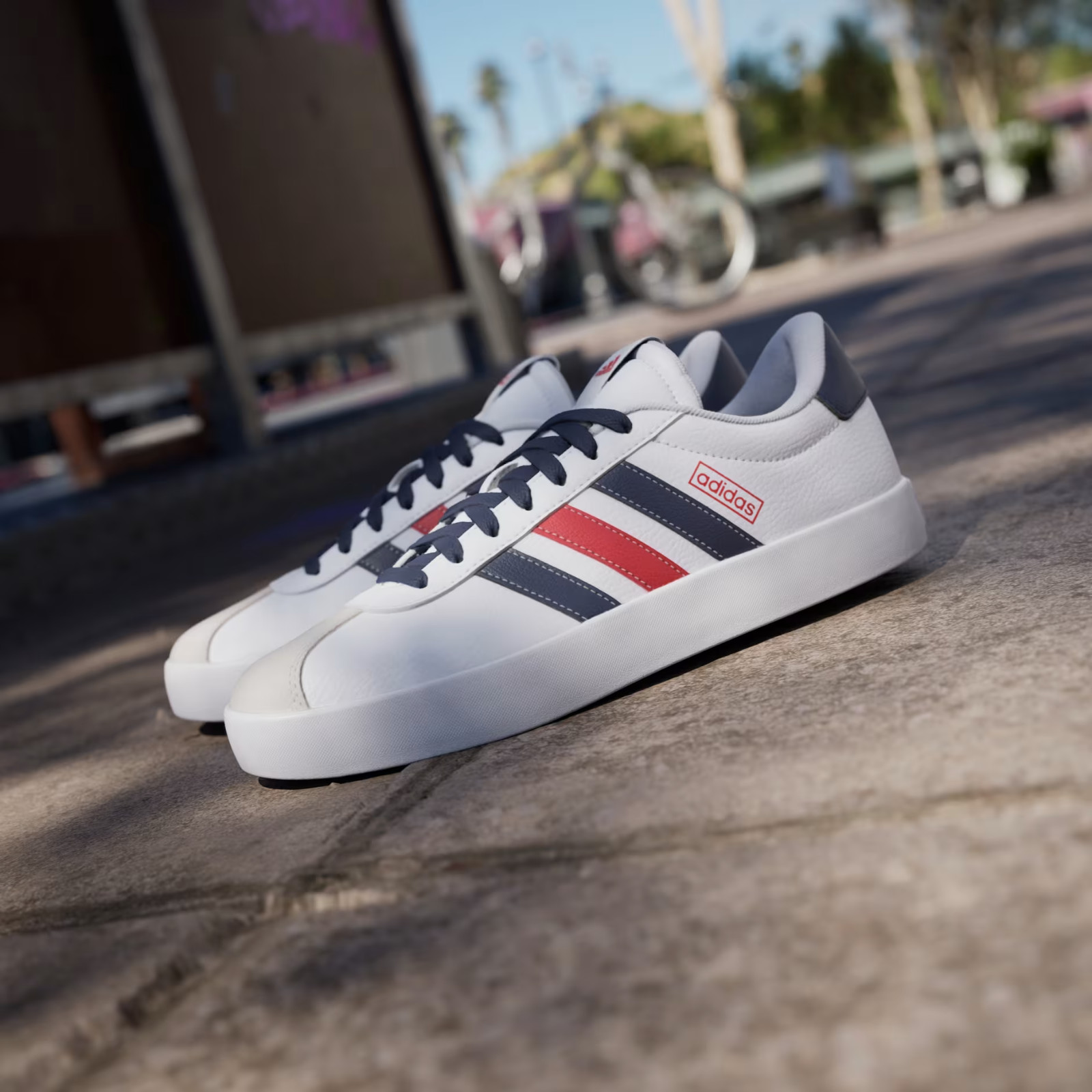 Adidas Men’s VL Court 3.0 ‘White Navy Scarlet’ Shoes IF4465