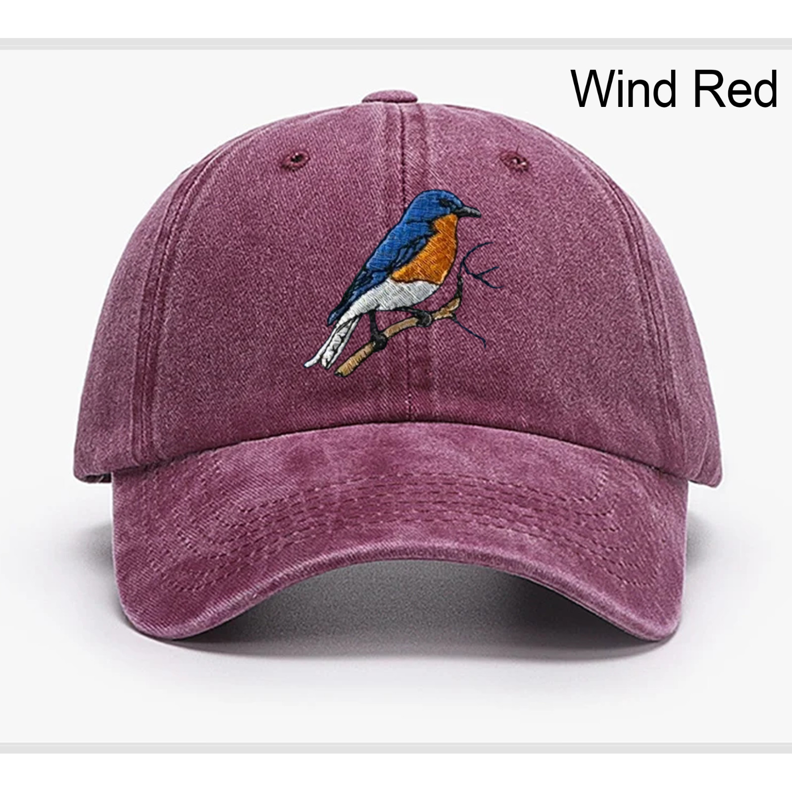 BlueBird Embroidered Baseball Hat, Low Profile Dad Cap, Eastern Blue Bird, Gift