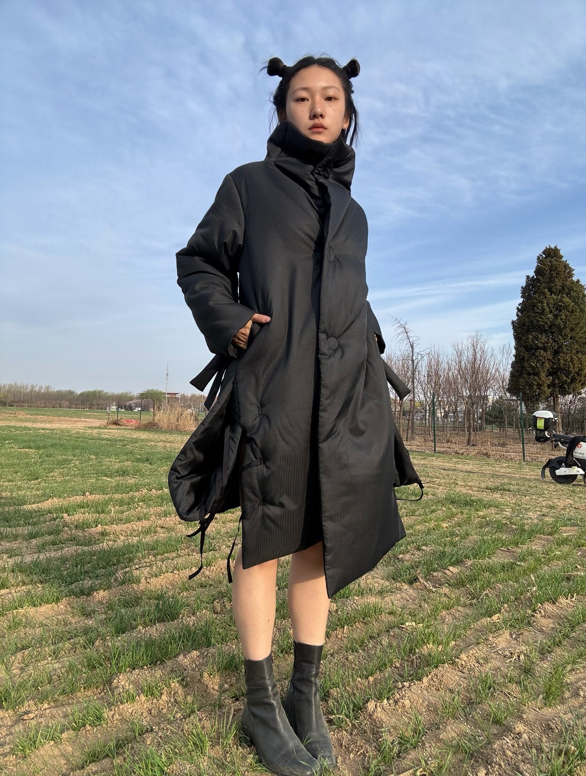 Ann demeulemeester duvet coat black puffy deconstructed Sz 40 L oversize