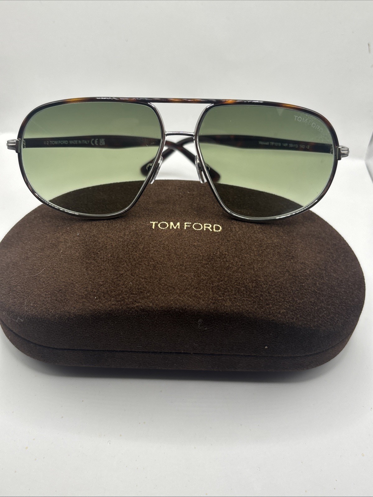 Tom Ford Maxwell FT1019 14P Metal Ruthenium Green 59 mm Sunglasses
